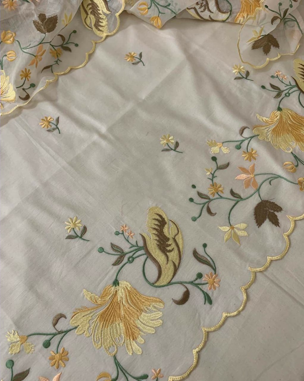 PURE CHANDER SILK PARSI GARA SUIT CH5415 BEIGE