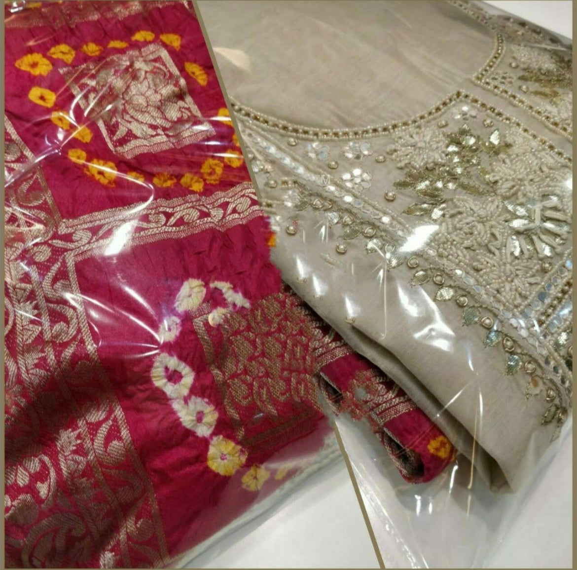 ATHARVA Hand Embroidery Salwar Kameez/Chanderi Ladies Suit/Banarsi Bandhani Dupatta/Stones/Custom Stitch Unstitched /Gift/CH16770