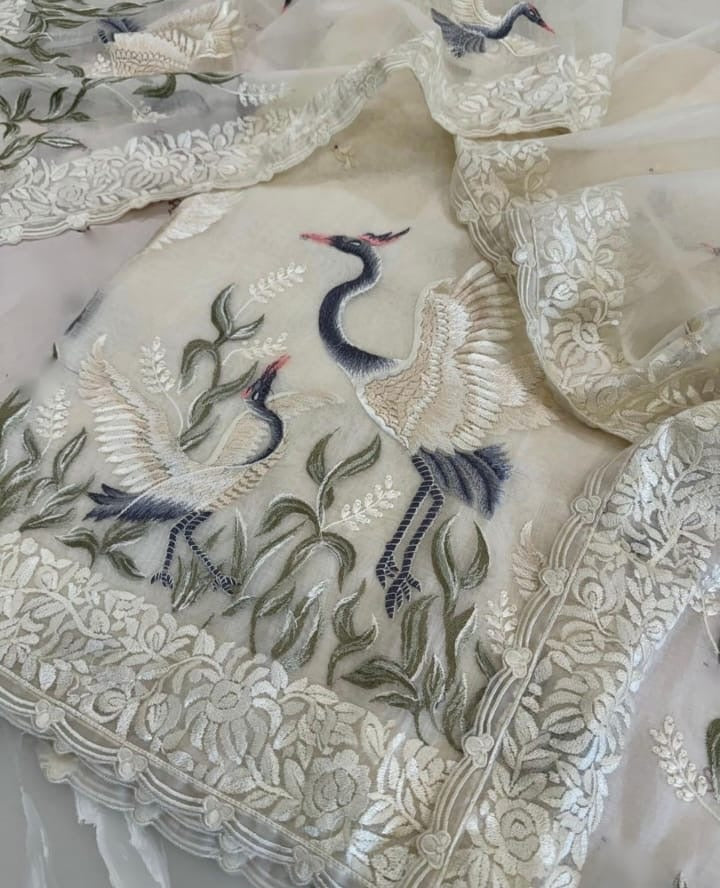 PURE MUL CHANDERI SILK PARSI GARA SUIT MCH007