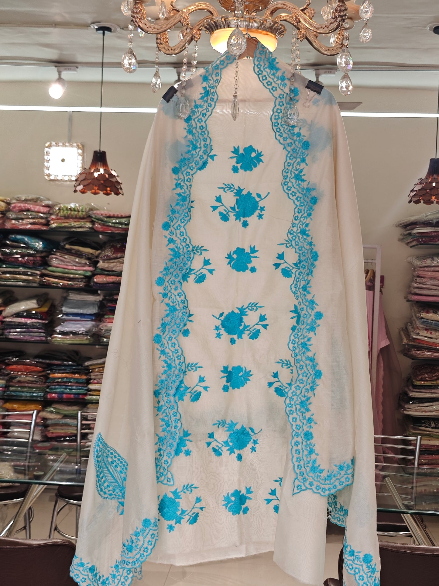 Atharva PURE Mul CHANDER Parsi Gara UNSTITCHED SUIT CH17511