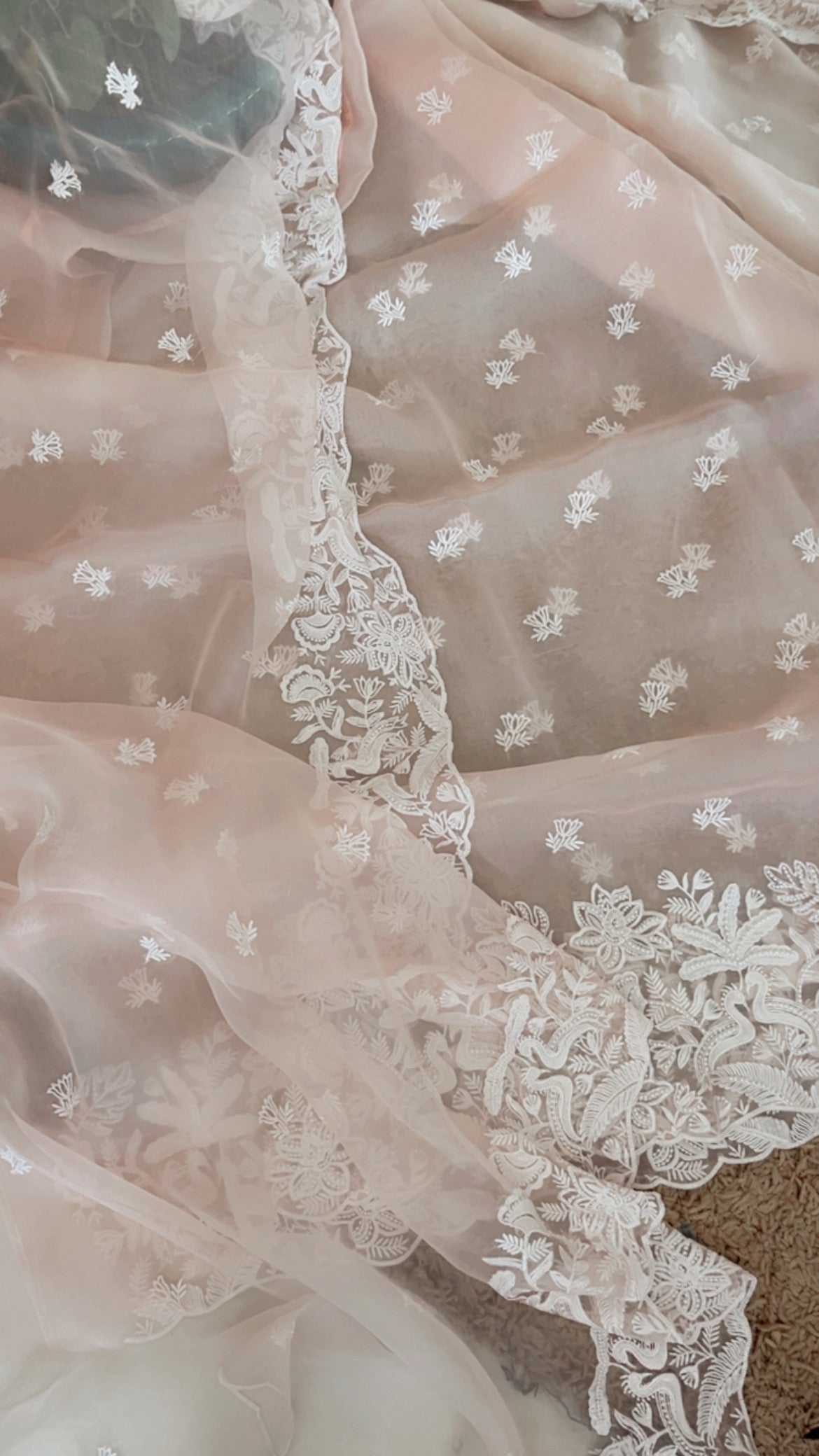 Atharva Heritage SHEER LUXURY Pure Silk Organza French Thread Embroidery with Pearl Hand Embroidered Highlight SUIT SOFTHP561