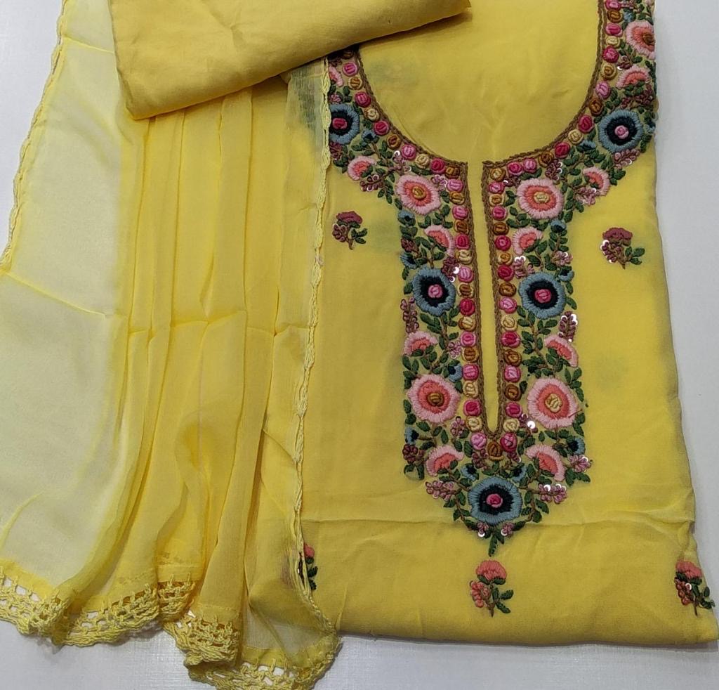 Hand embroidery churidar neck best sale