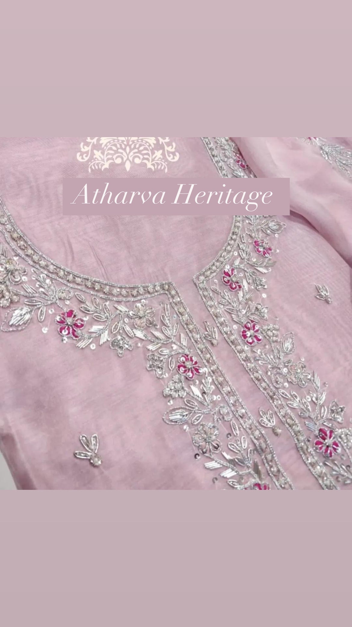 ATHARVA Hand Embroidered Salwar Kameez w/ Chanderi Shirt/Gota Pati Chiffon Dupatta/Custom Stitch Unstitch/Custom Anarkali/CH18011