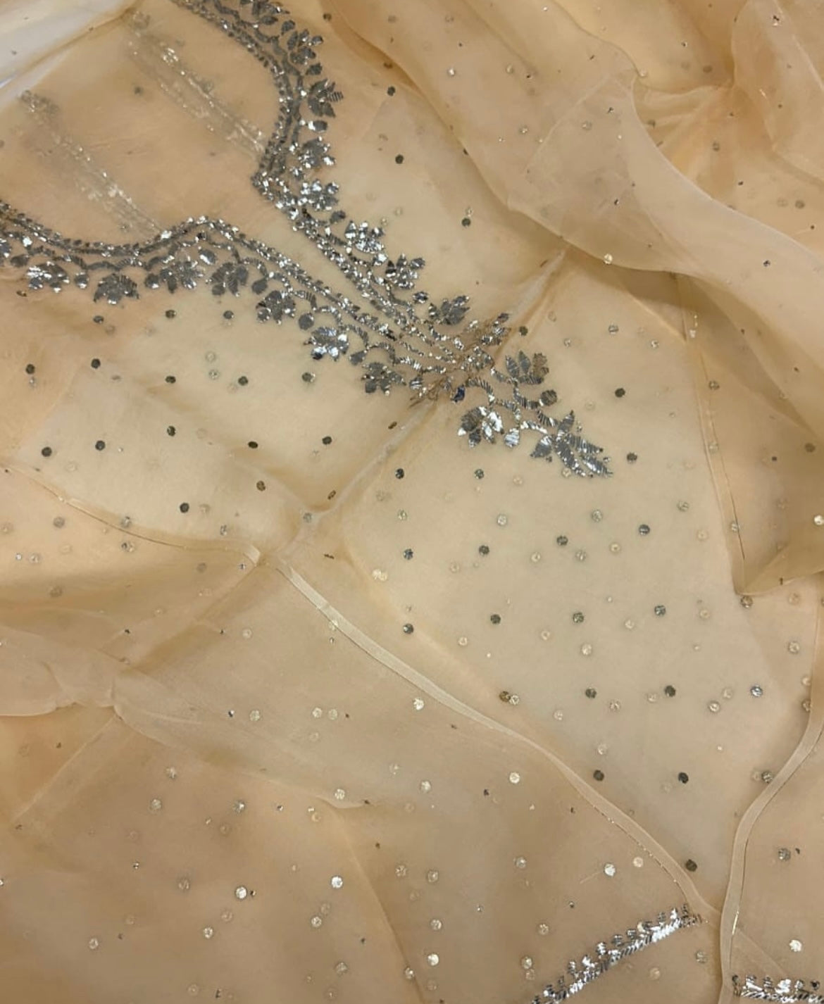 Sheer Luxury /Premium Lucknowi Collection Sheer00071 Gold