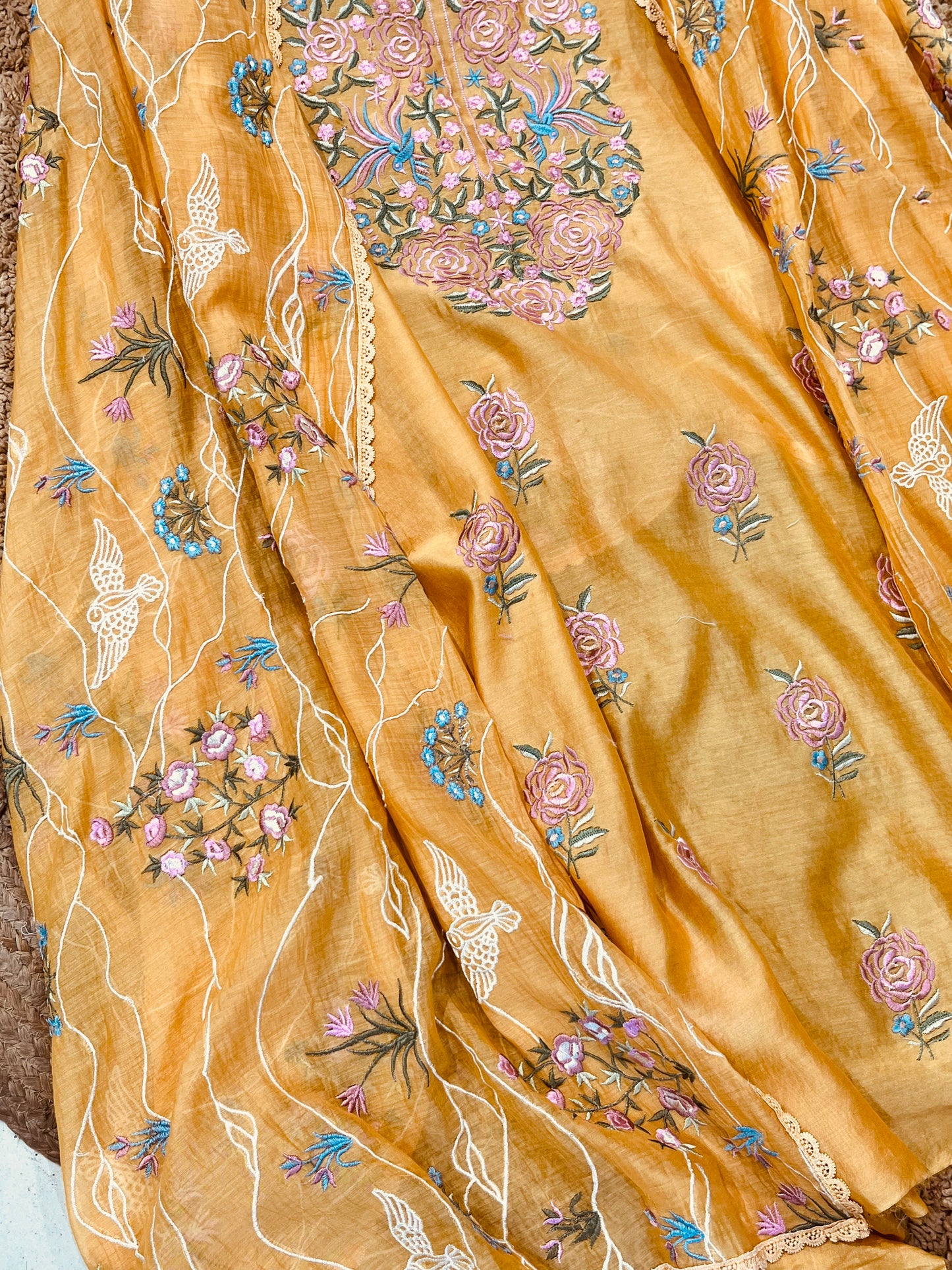 ATHARVA HERITAGE PURE MUL CHANDERI PARSI GARA SUIT MCH0072MY
