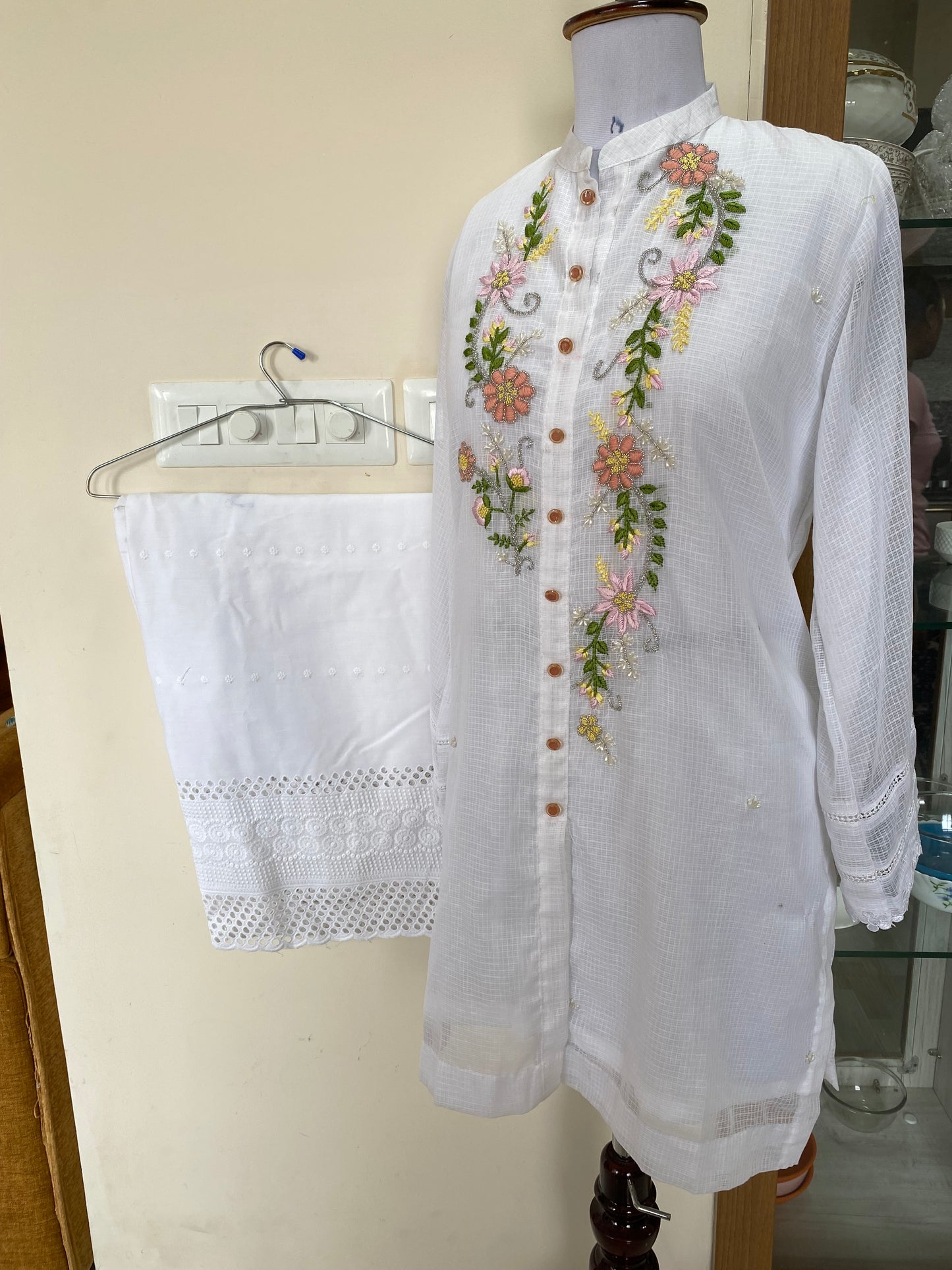 Summer Vibe Pure Kota Doria  Ready to Wear Hand Embroidered Coord Set KDC001