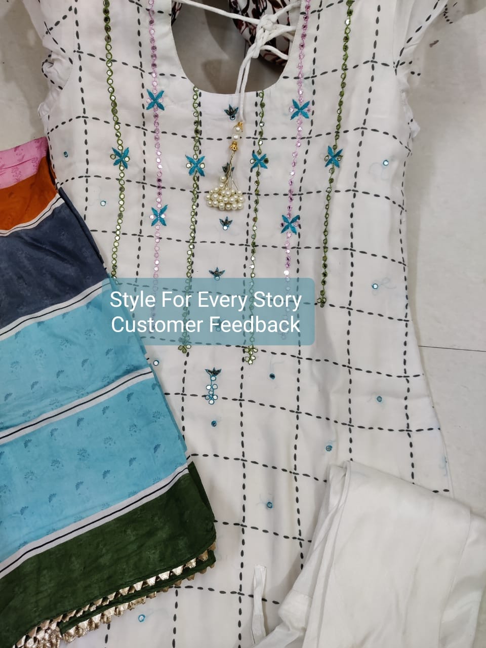 Pure Printed Muslin Suit M001