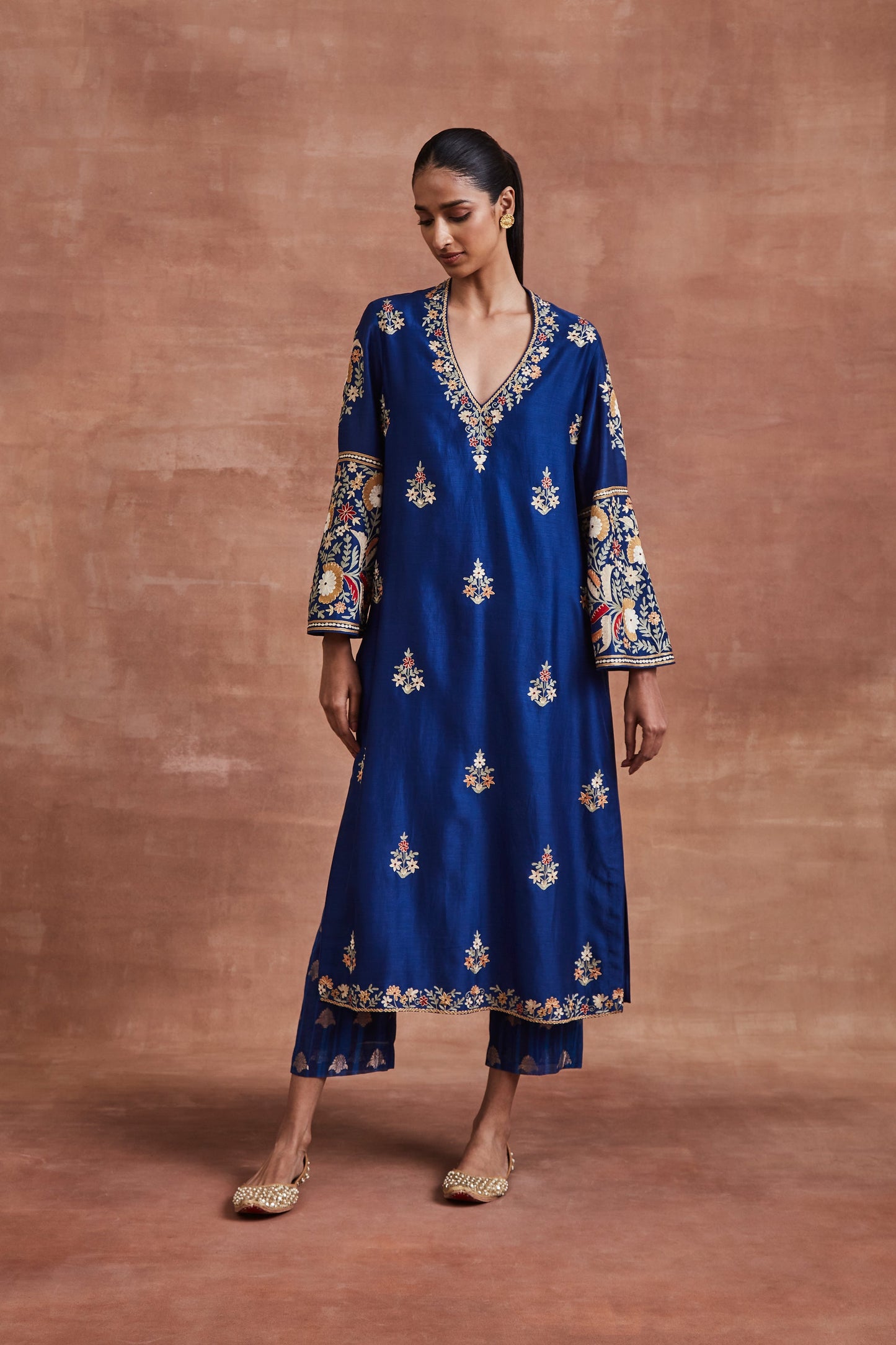 Atharva Heritage Pure Chanderi Stitched Diwali Edit/ Kashmiri Embroidered/ Ready to Wear/ Designer Outfit CHR002
