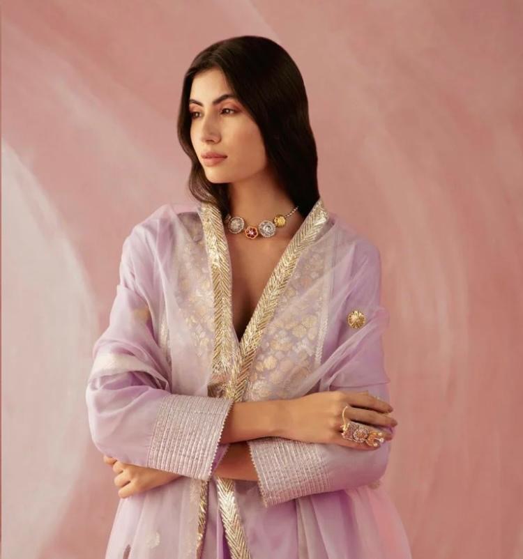 Atharva Lilac Double Yoke Gota Kurta Set LCH001