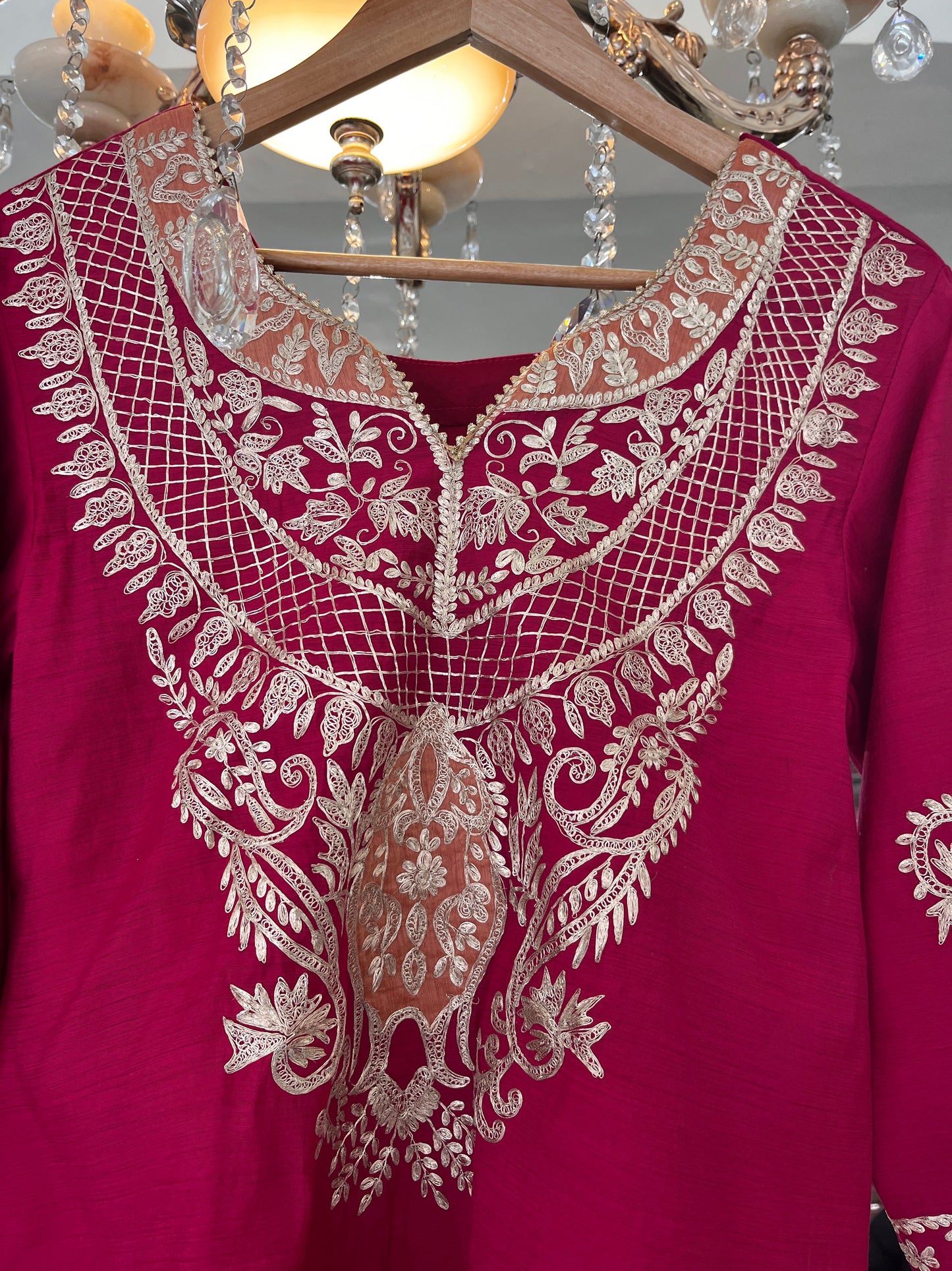 Atharva Heritage Pure Chanderi silk 80 Grams A-Line Coord Set PRP0010
