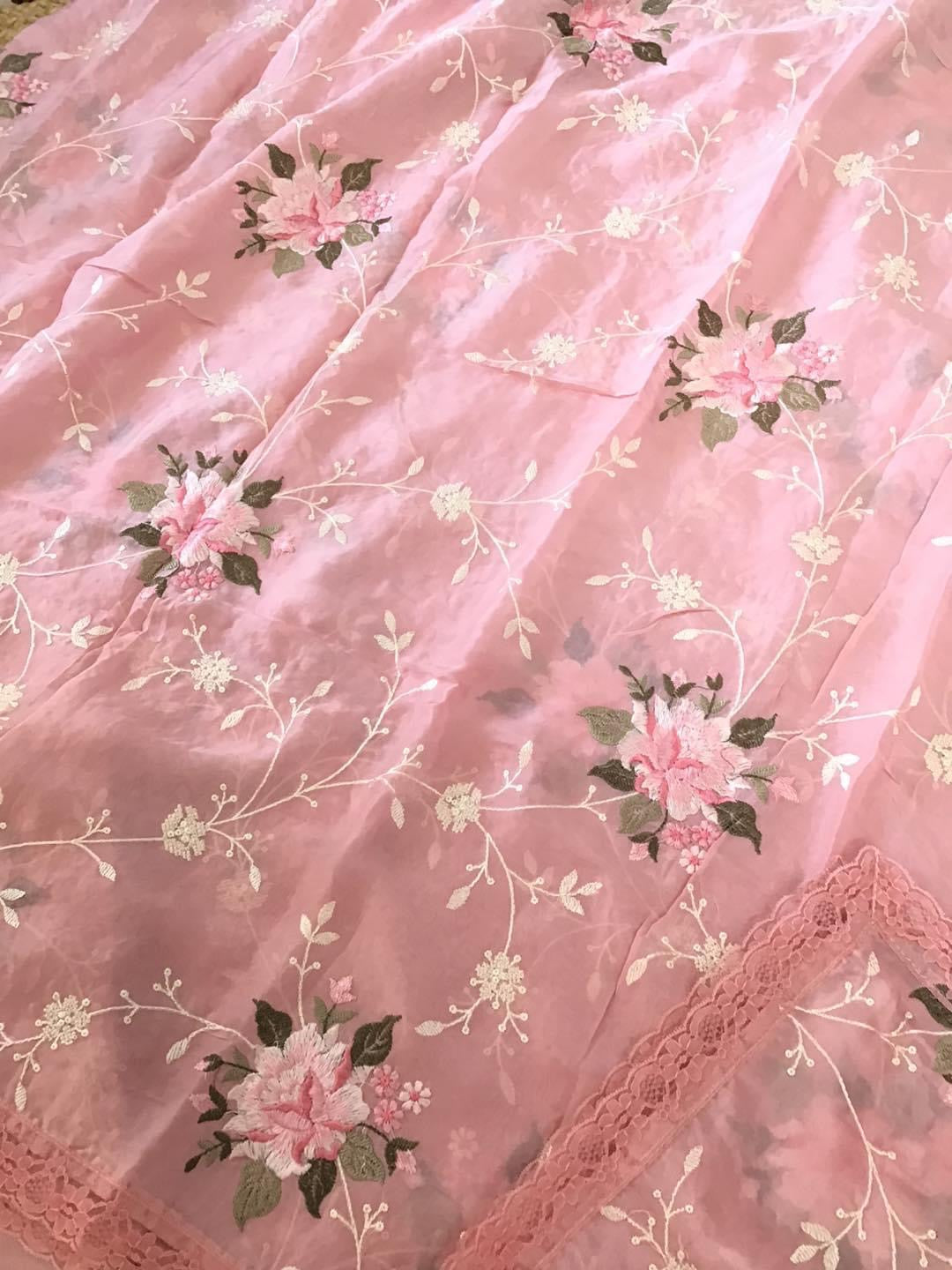 PURE CHANDERI SILK AND ORGANZA EDITS CHO008