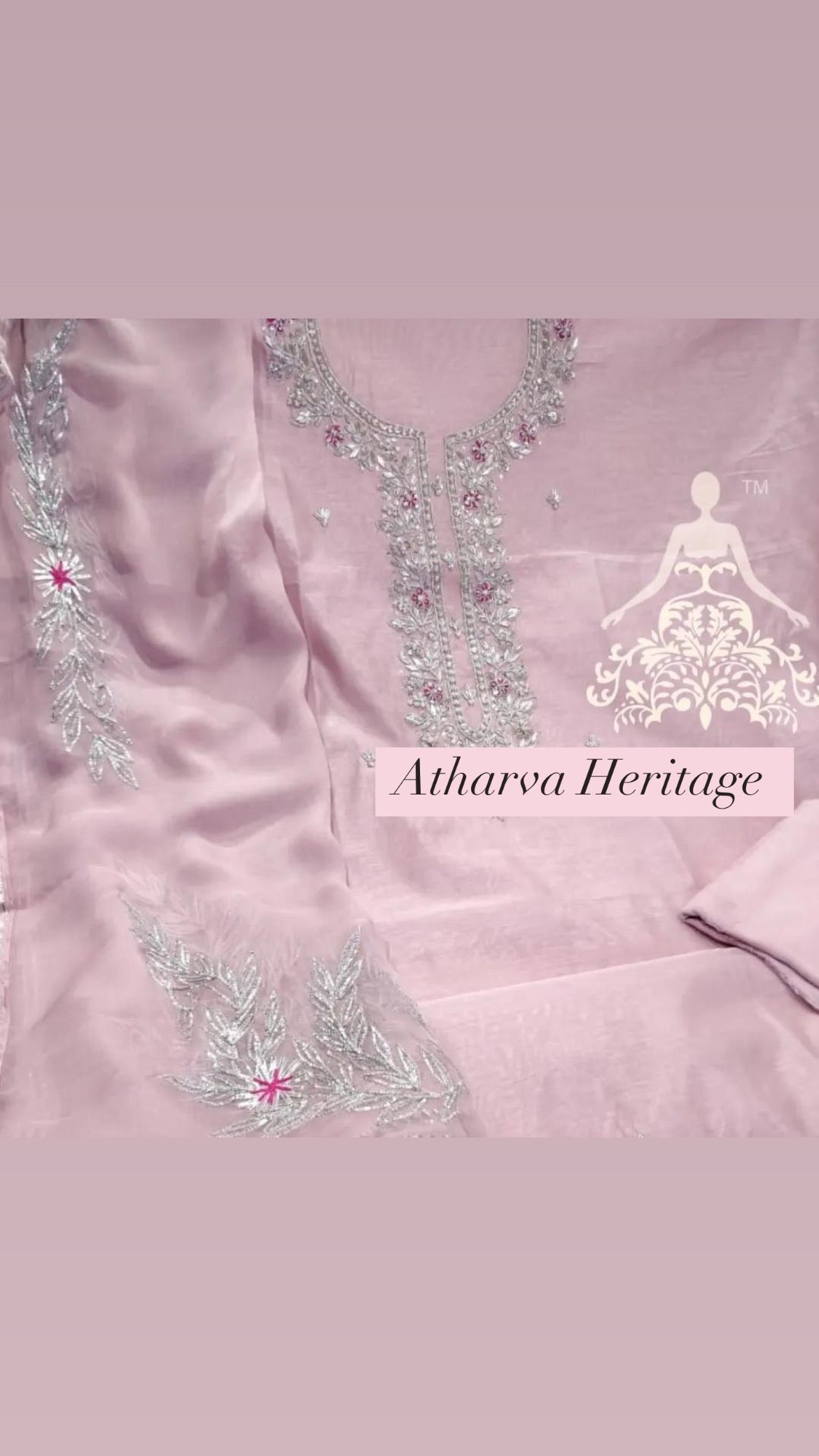 ATHARVA Hand Embroidered Salwar Kameez w/ Chanderi Shirt/Gota Pati Chiffon Dupatta/Custom Stitch Unstitch/Custom Anarkali/CH18011