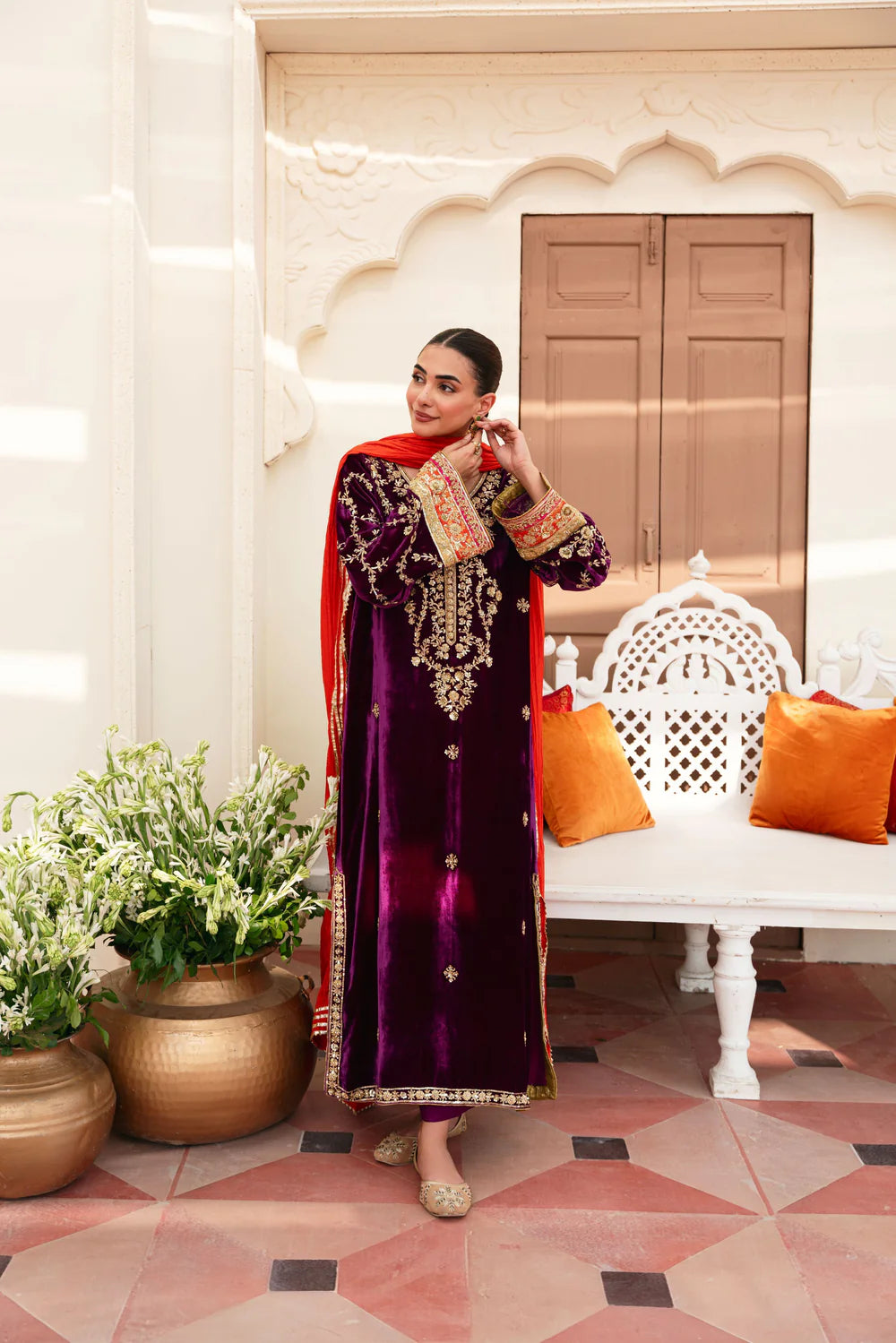 ATHARVA HERITAGE Pure Makhmal Silk Velvet Pakistani Suit~✨🌼 TVO00101