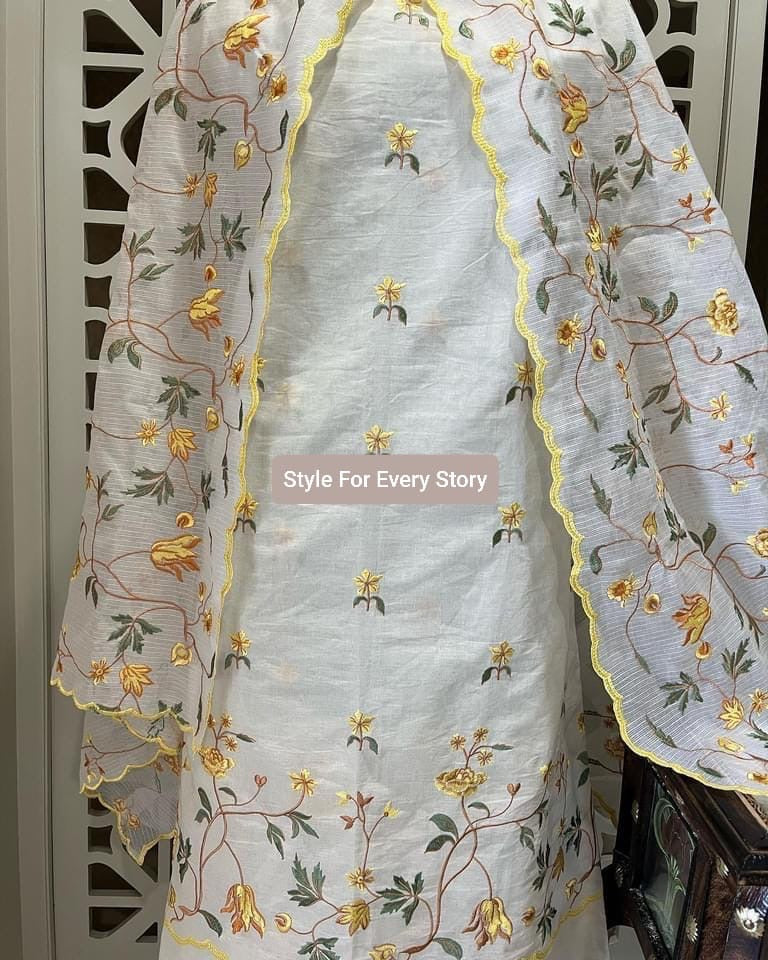 PURE CHANDER SILK PARSI GARA SUIT CH5417 Yellow