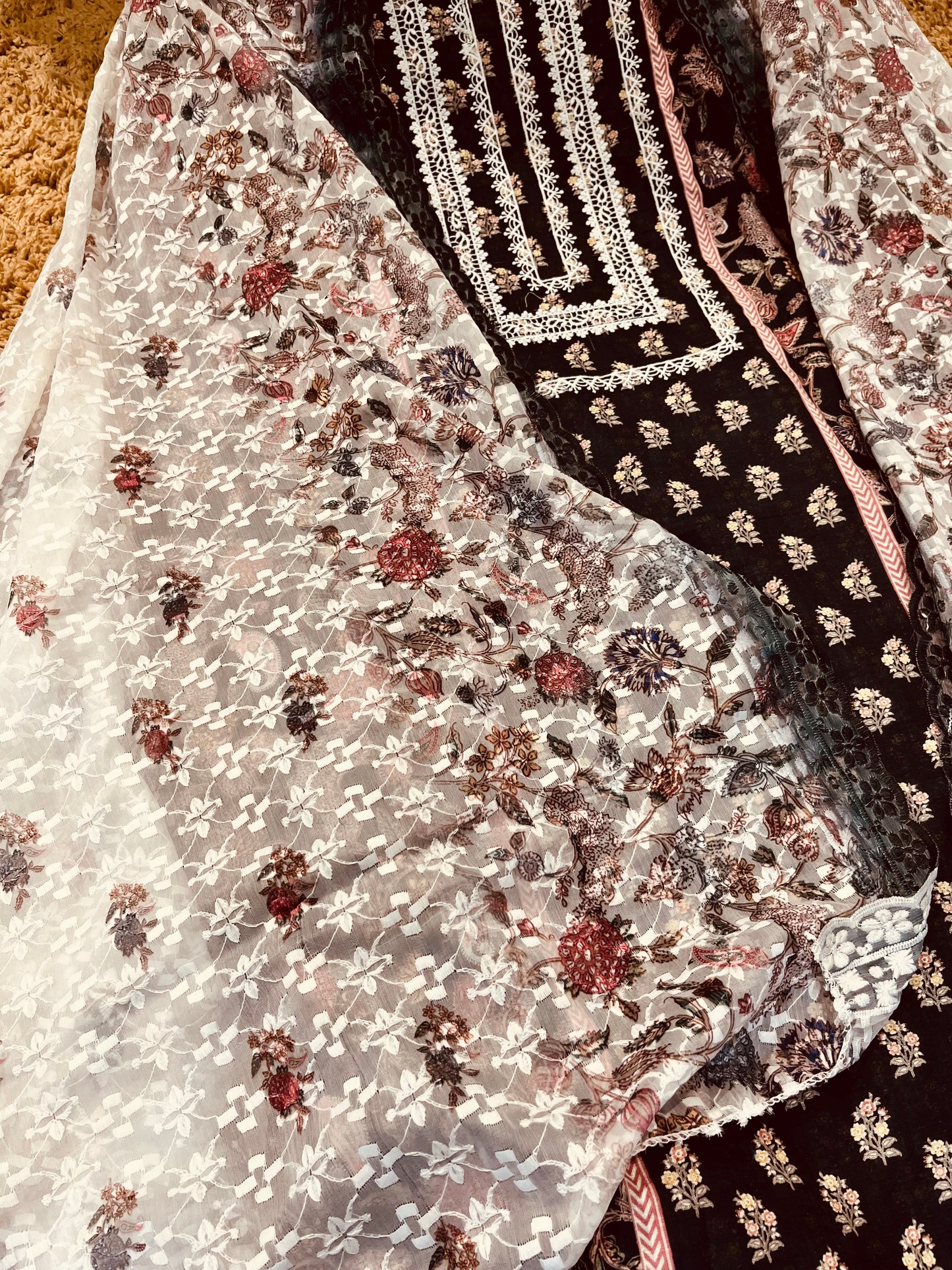 SUMMER VIBES /PURE MUL COTTON COP01 BLACK N IVORY