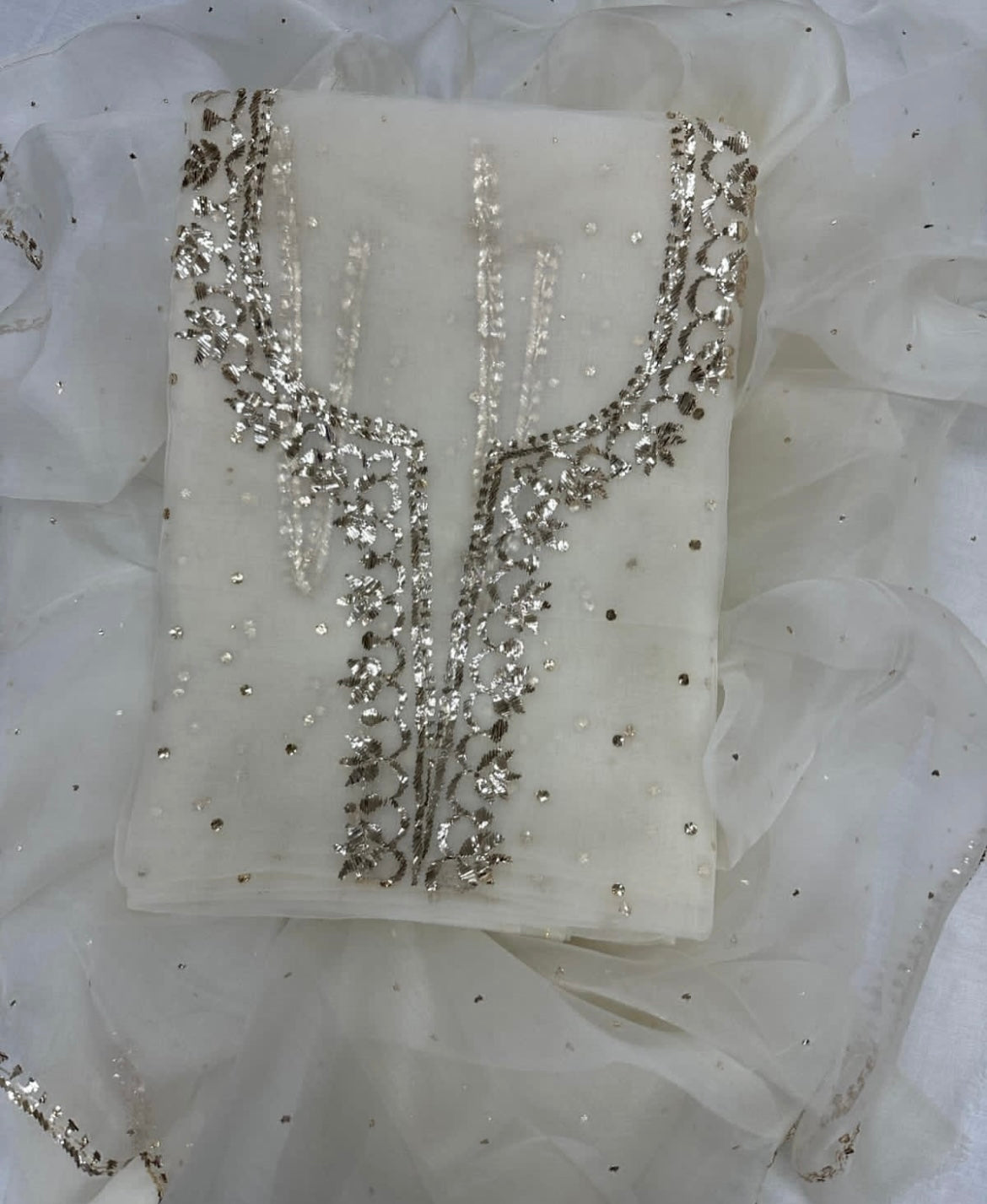 Sheer Luxury /Premium Lucknowi Collection Sheer00076 WHITE