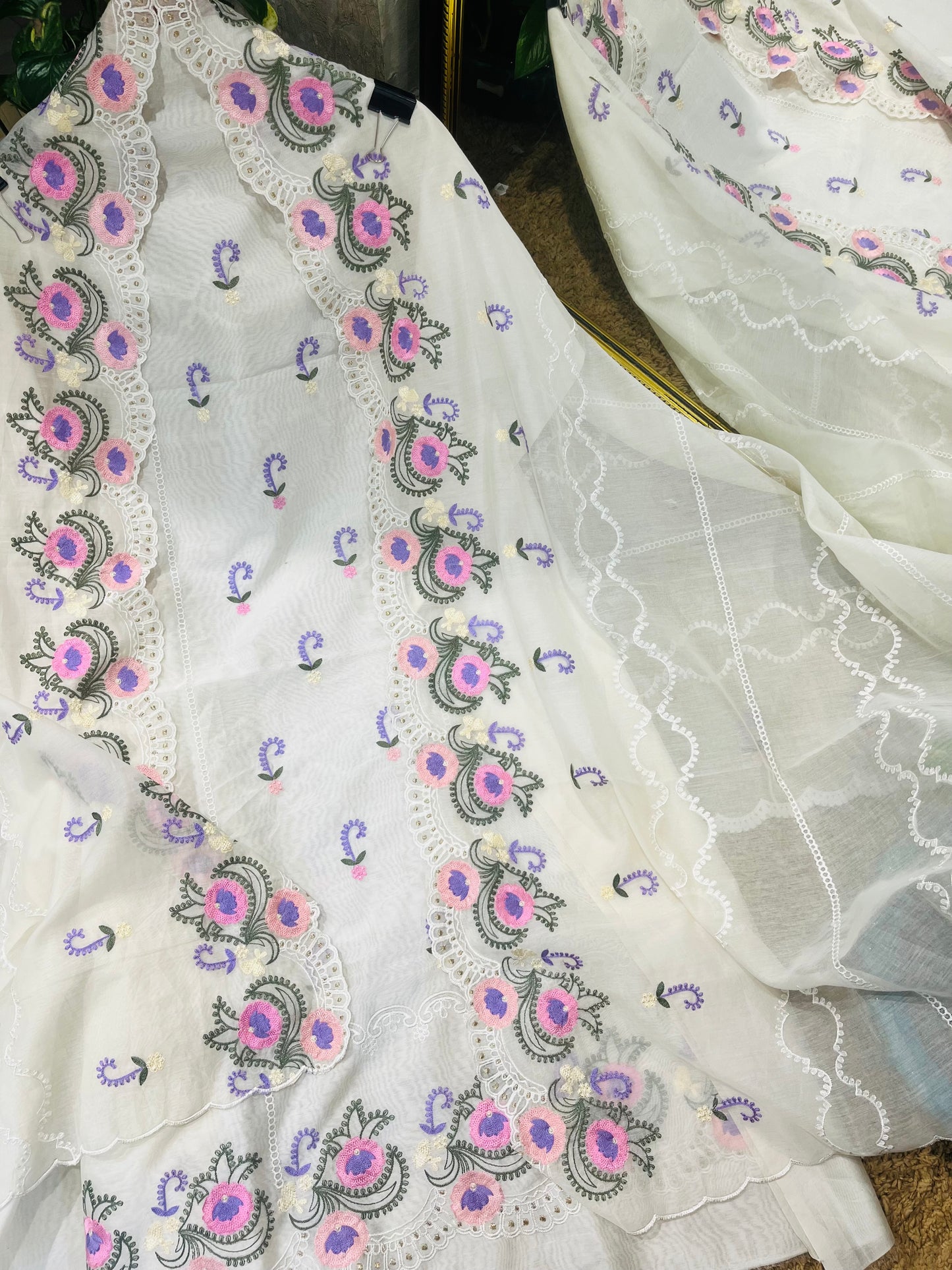 PURE CHANDER SILK KASHMIRI AARI SUIT CH5428A