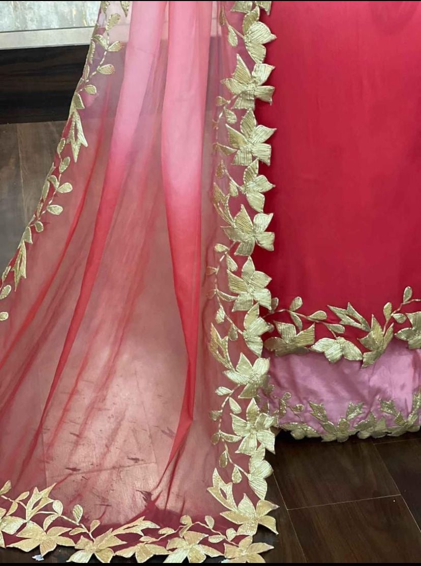 ATHARVA Hand Embroidery Salwar Kameez/Georgeete Cut-Work/Applique Shirt & Dupatta/Santoon Bottom/Custom Stitch Unstitch/Plazo/Pant/ CUT8058