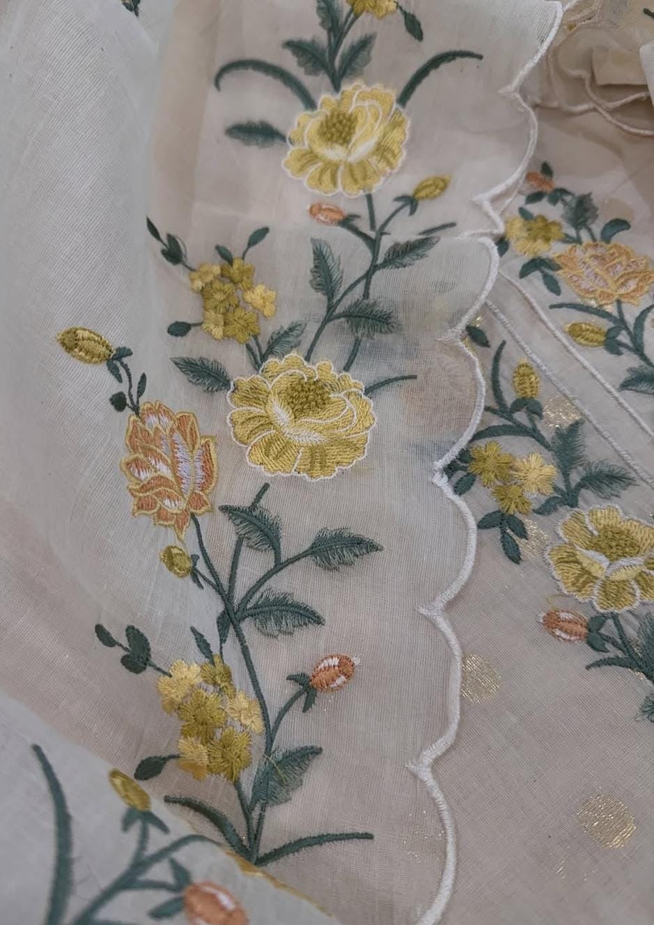 PURE CHANDER SILK Self Weaved PARSI GARA SUIT CH54191