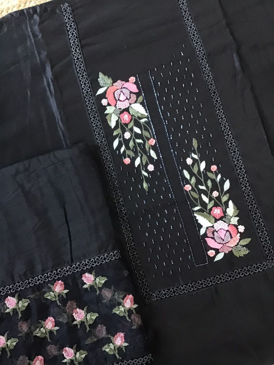 PURE CHANDERI SILK AND ORGANZA EDITS CHO0010