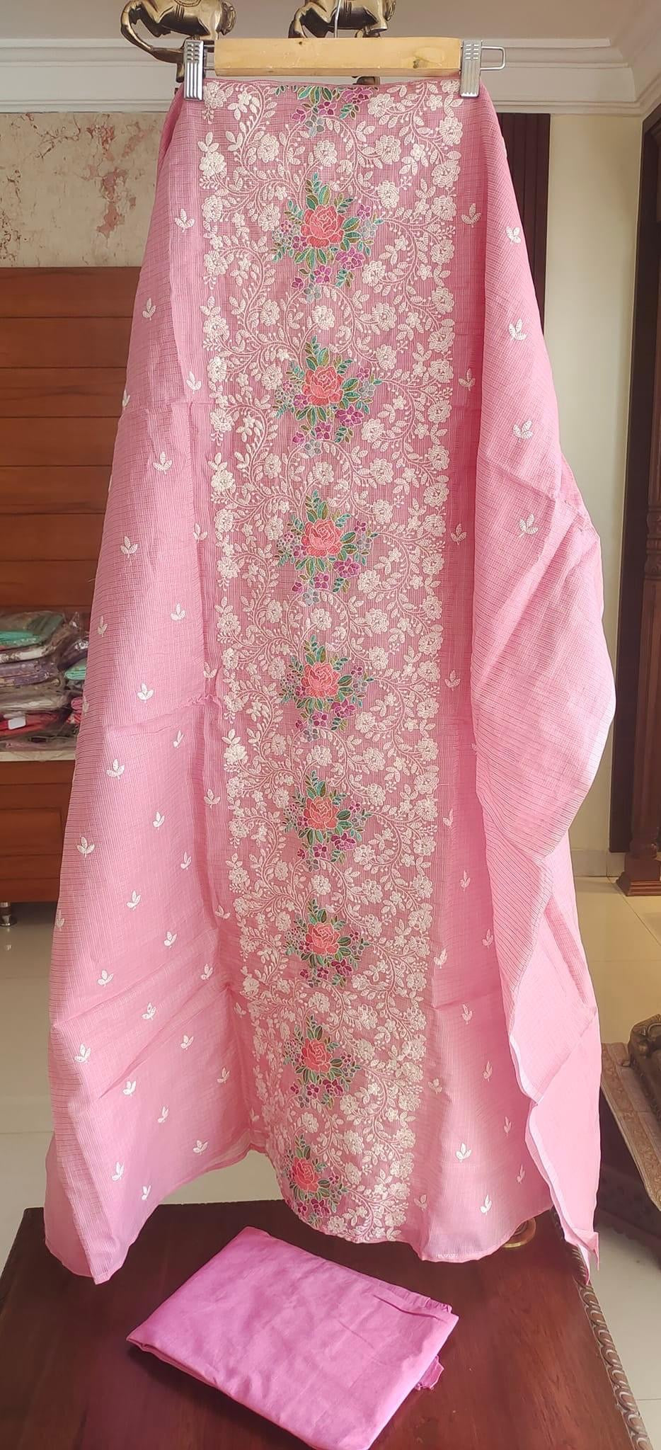 Atharva Heritage Embroidered Cotton kota Salwar Kameez/Embroidery Kota Dupatta/Cotton Embroidery Shirt /Cotton Bottom- KK0022