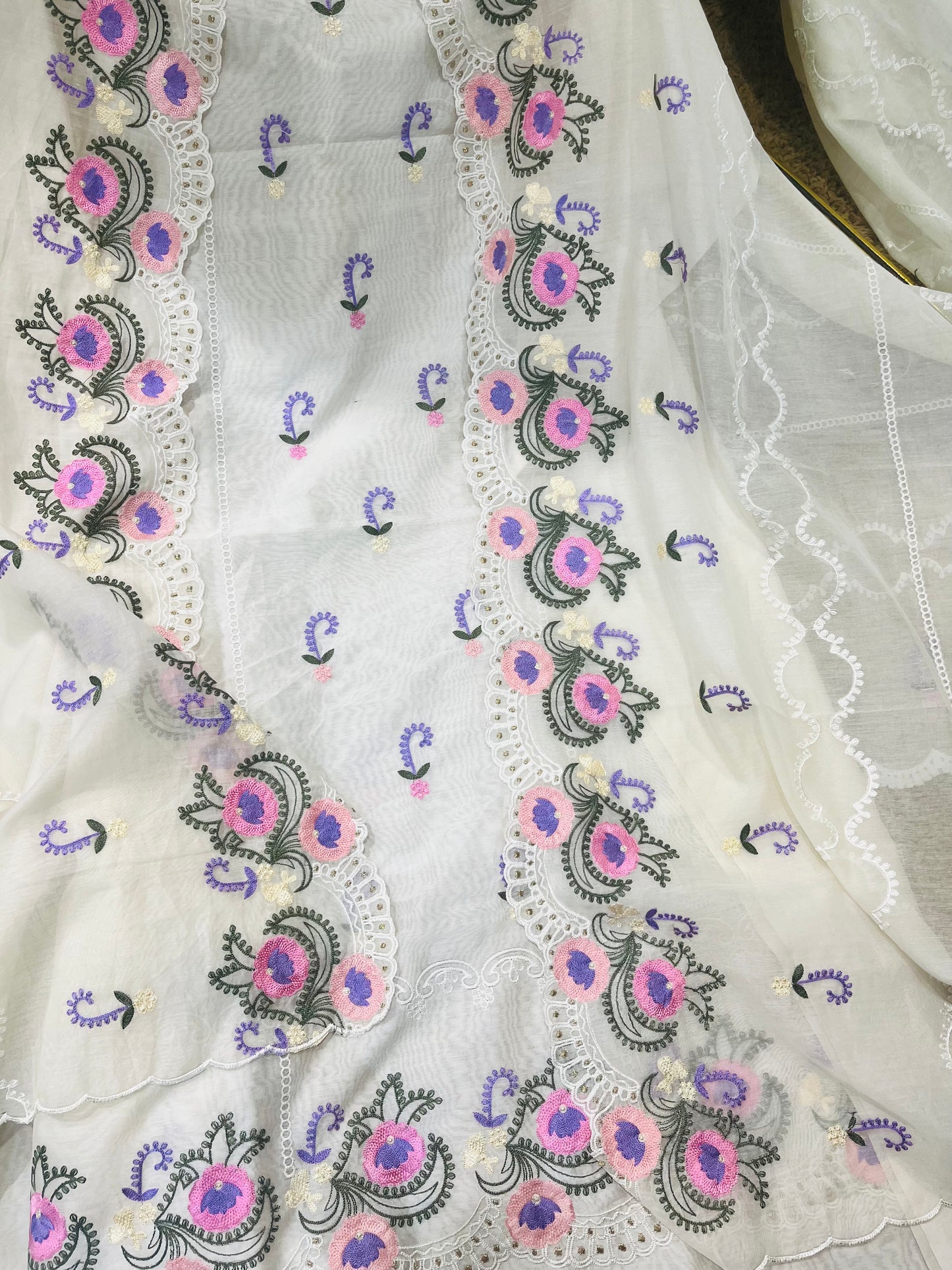 PURE CHANDER SILK KASHMIRI AARI SUIT CH5428A