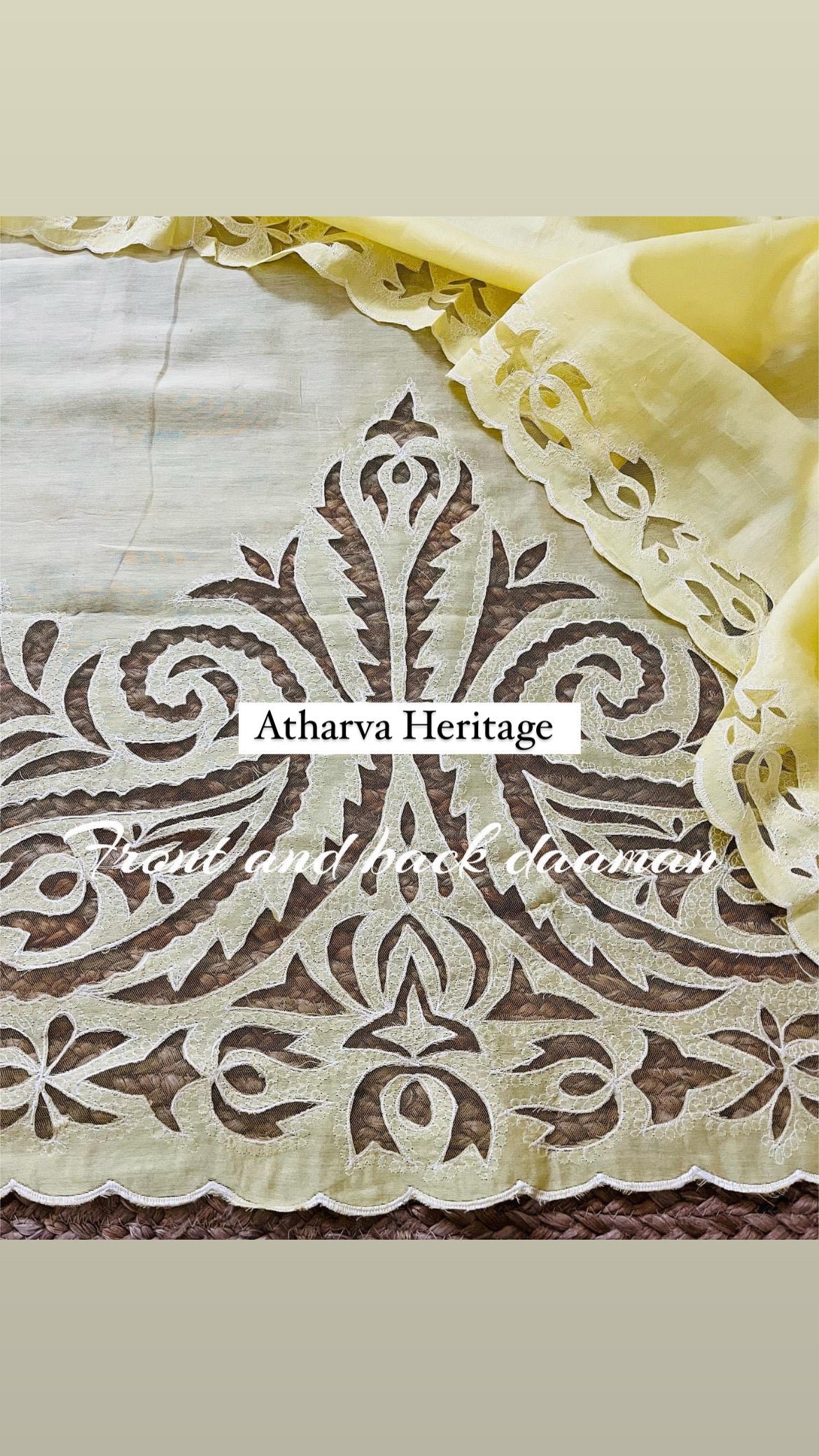 ATHARVA Hand Applique /Cutwork Embroidery Salwar Kameez/Chanderi Silk 70 Gram Cut-Work Shirt & Dupatta/Santoon Bottom/Custom Stitch Unstitch/Plazo/Pant/ CUT8044(B)