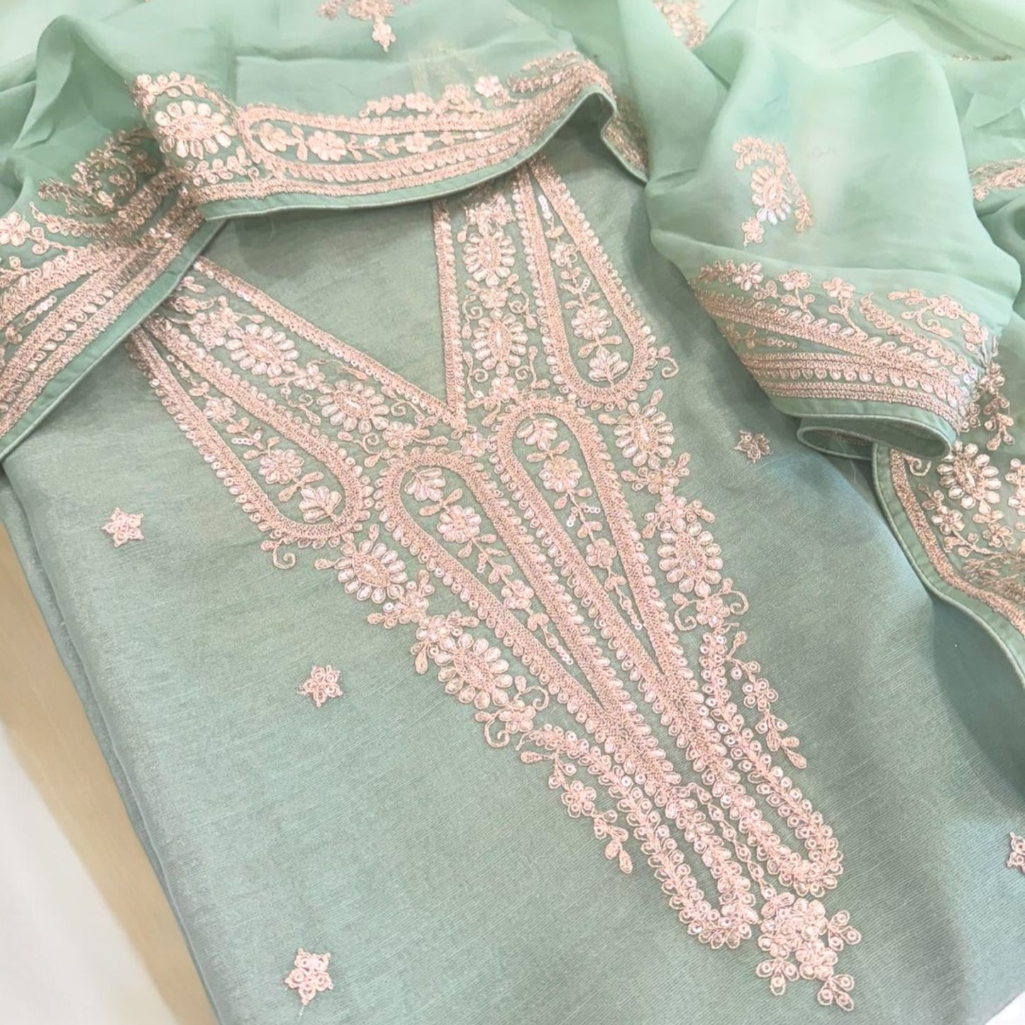 MAHARANI LUXURY Pure Tissue Banarasi CHANDERI SILK SUIT MCCH0016