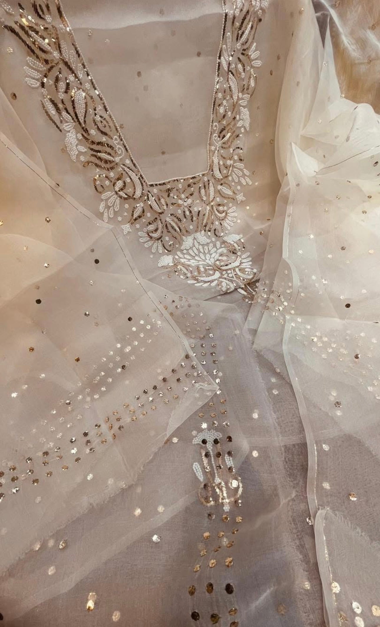 ATHARVA HERITAGE Sheer Luxury DYEABLE /Premium Lucknowi UnStitched Collection Sheer00087 DYEABLE