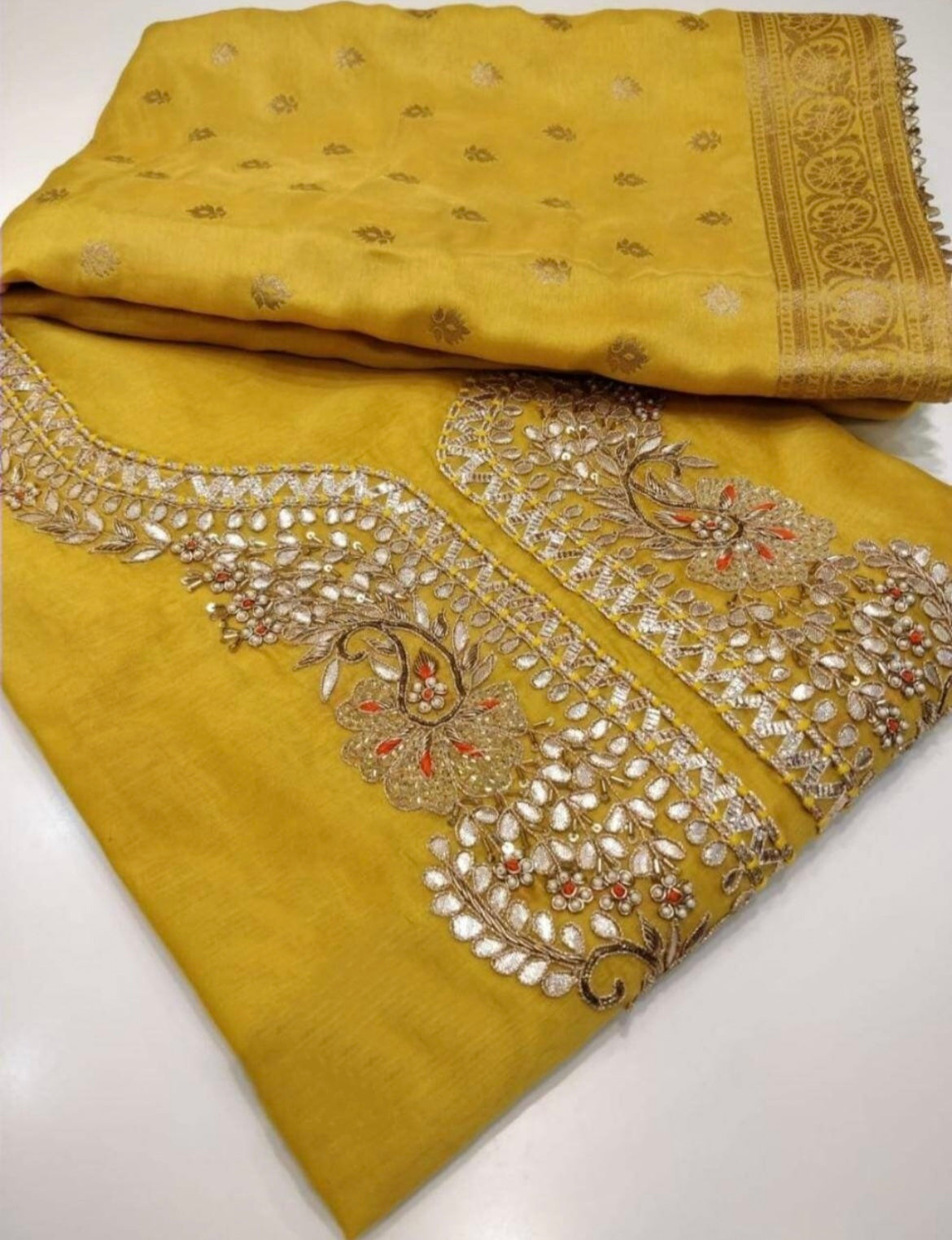 ATHARVA Hand Embroidery Salwar Kameez/Chanderi Ladies Suit/Banarsi Silk Dupatta/Stones/Custom Stitch Unstitch/Embroidery Potli/Gift/CH16768