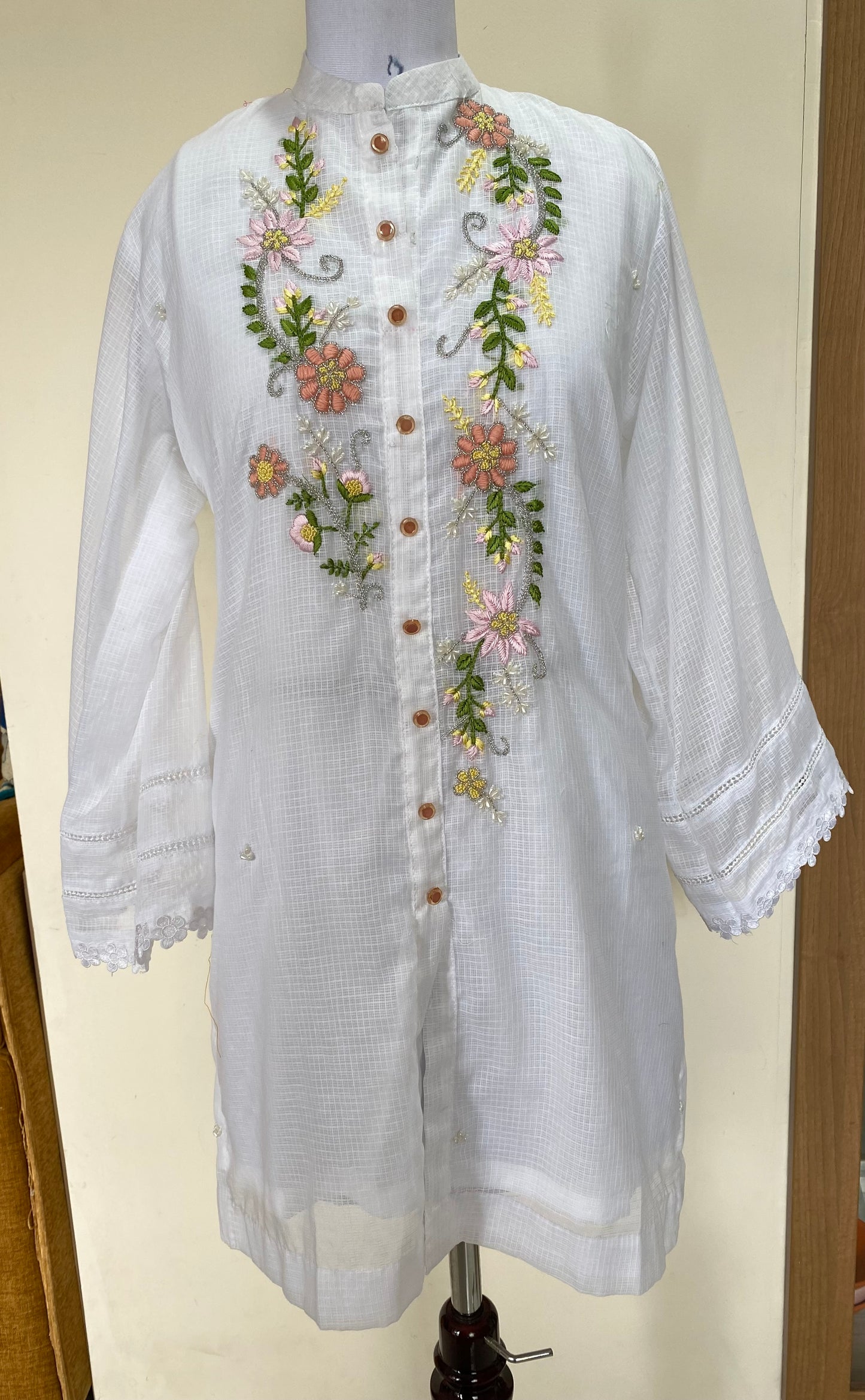 Summer Vibe Pure Kota Doria  Ready to Wear Hand Embroidered Coord Set KDC001