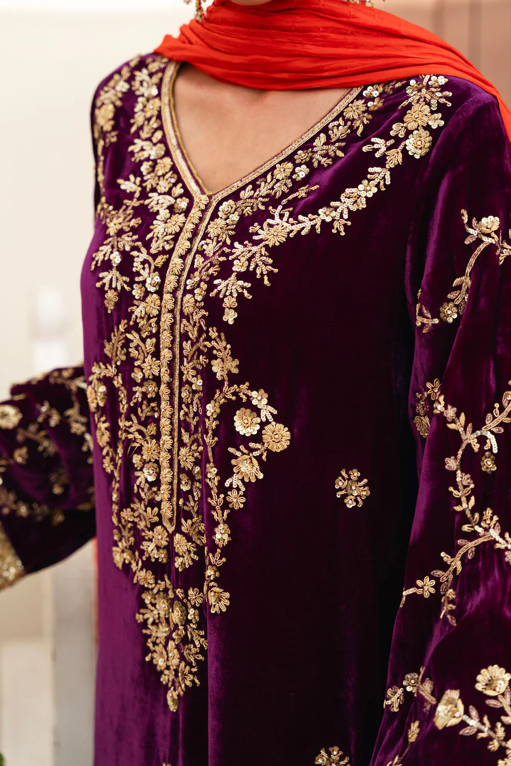 ATHARVA HERITAGE Pure Makhmal Silk Velvet Pakistani Suit~✨🌼 TVO00101