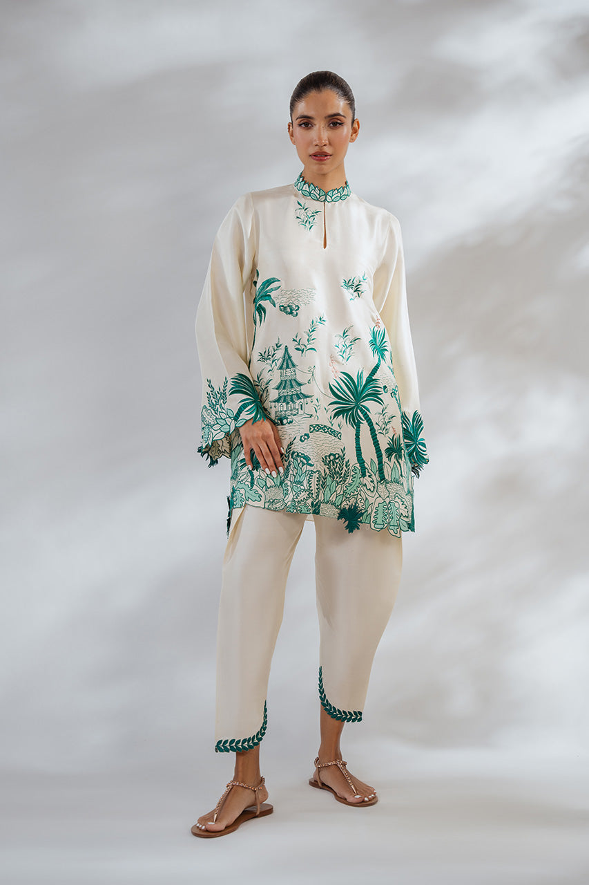 Atharva Heritage Pure and Premium Lawn Pakistani Palm Tree Coord Set PRP007