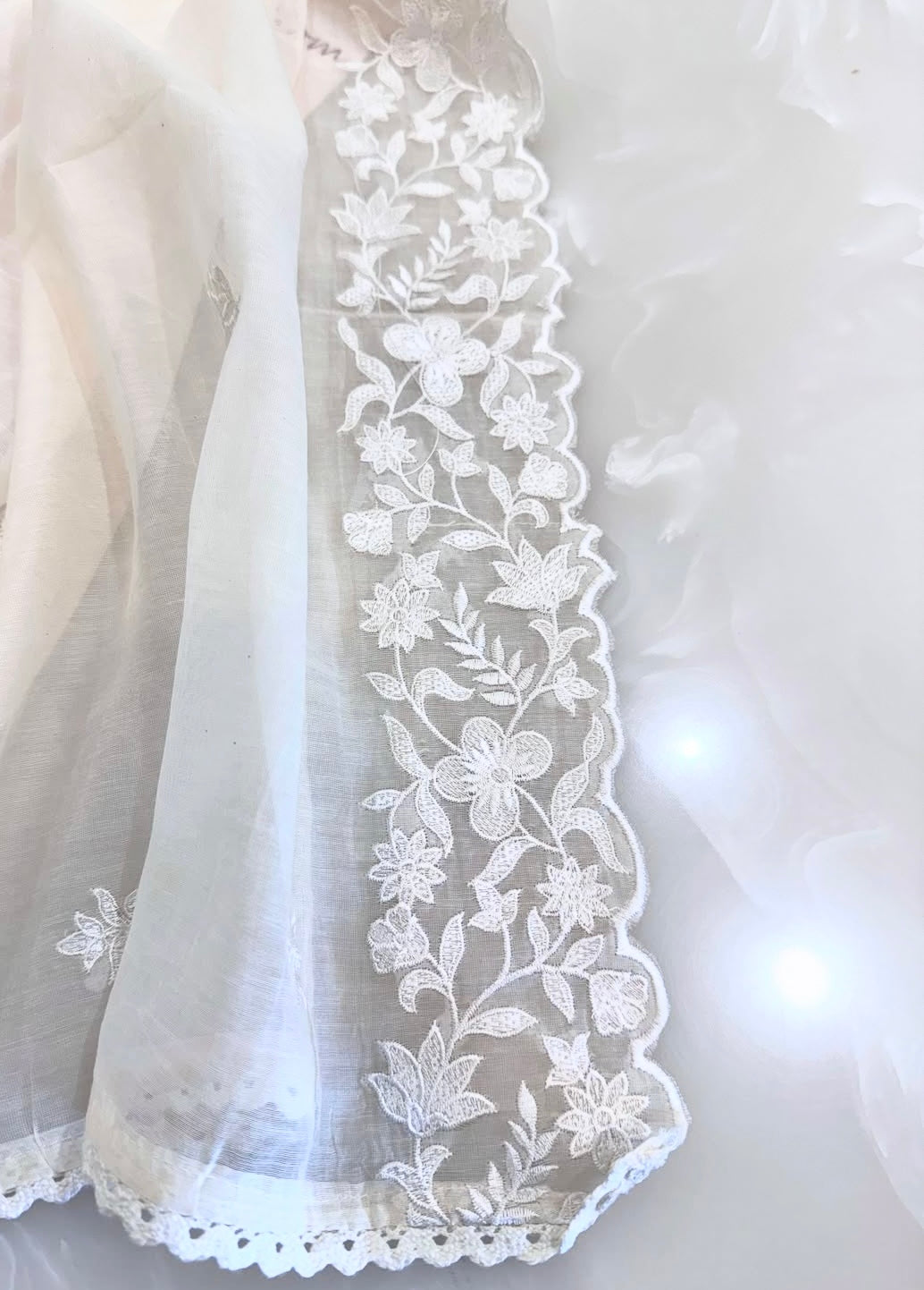 PURE MUL CHANDERI SILK Thread Embroidered SUIT MCH001025