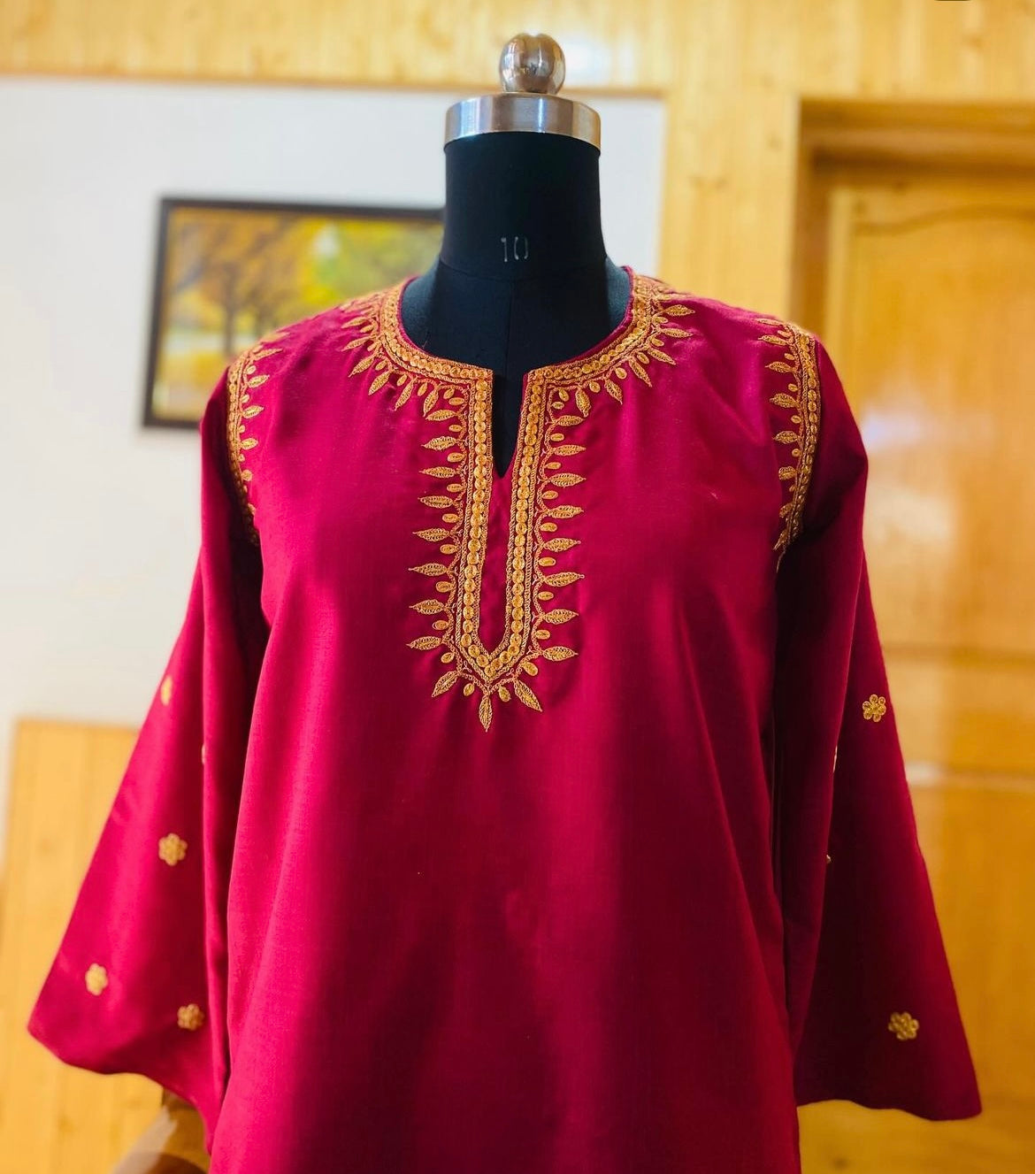Atharva Heritage/pure Chanderi silk Pakistani with Kashmiri Embroidery Coord Set PRP005