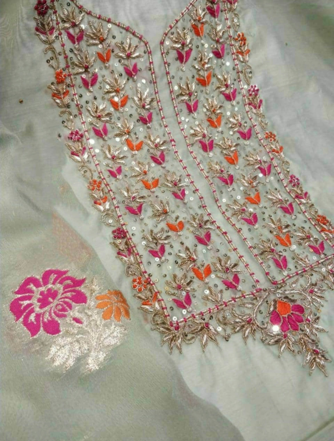 ATHARVA Hand Embroidery Salwar Kameez/Chanderi Ladies Suit/Banarsi Silk Dupatta/Stones/Custom Stitch Unstitch/Embroidery Potli/Gift/CH16765