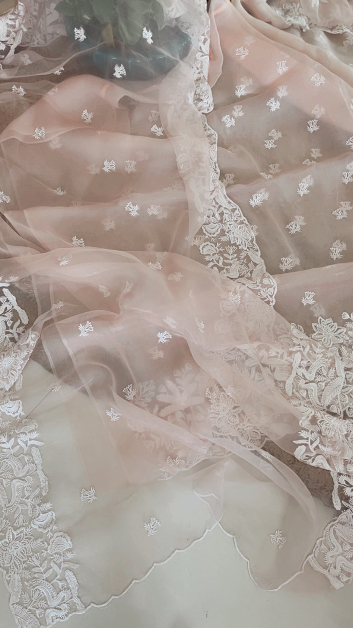 Atharva Heritage SHEER LUXURY Pure Silk Organza French Thread Embroidery with Pearl Hand Embroidered Highlight SUIT SOFTHP561