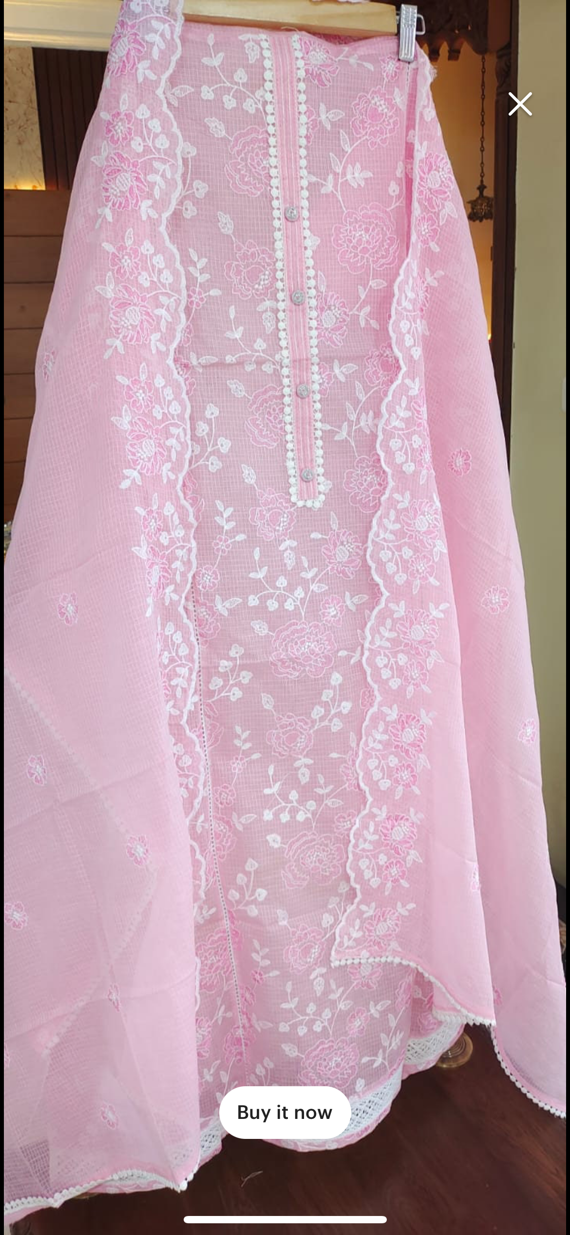 Atharva Embroidered Cotton kota Salwar Kameez/Embroidery Kota Dupatta/Cotton Embroidery Shirt /Cotton Chikankari Bottom- KK0015P Pink