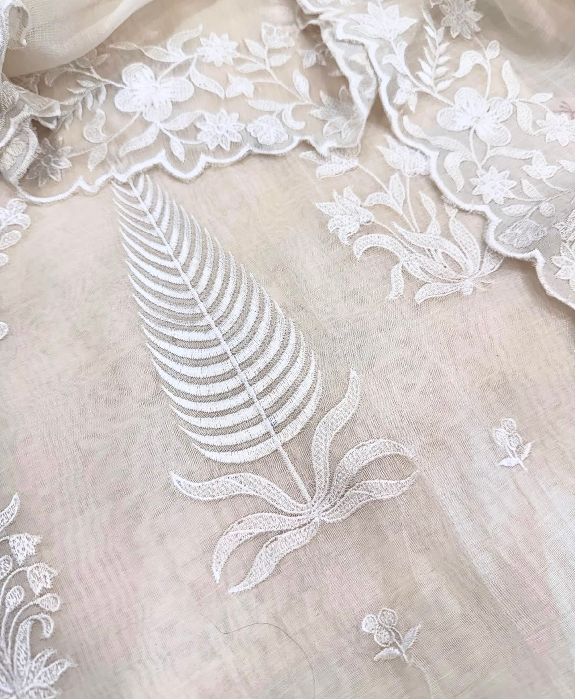 PURE MUL CHANDERI SILK Thread Embroidered SUIT MCH001025