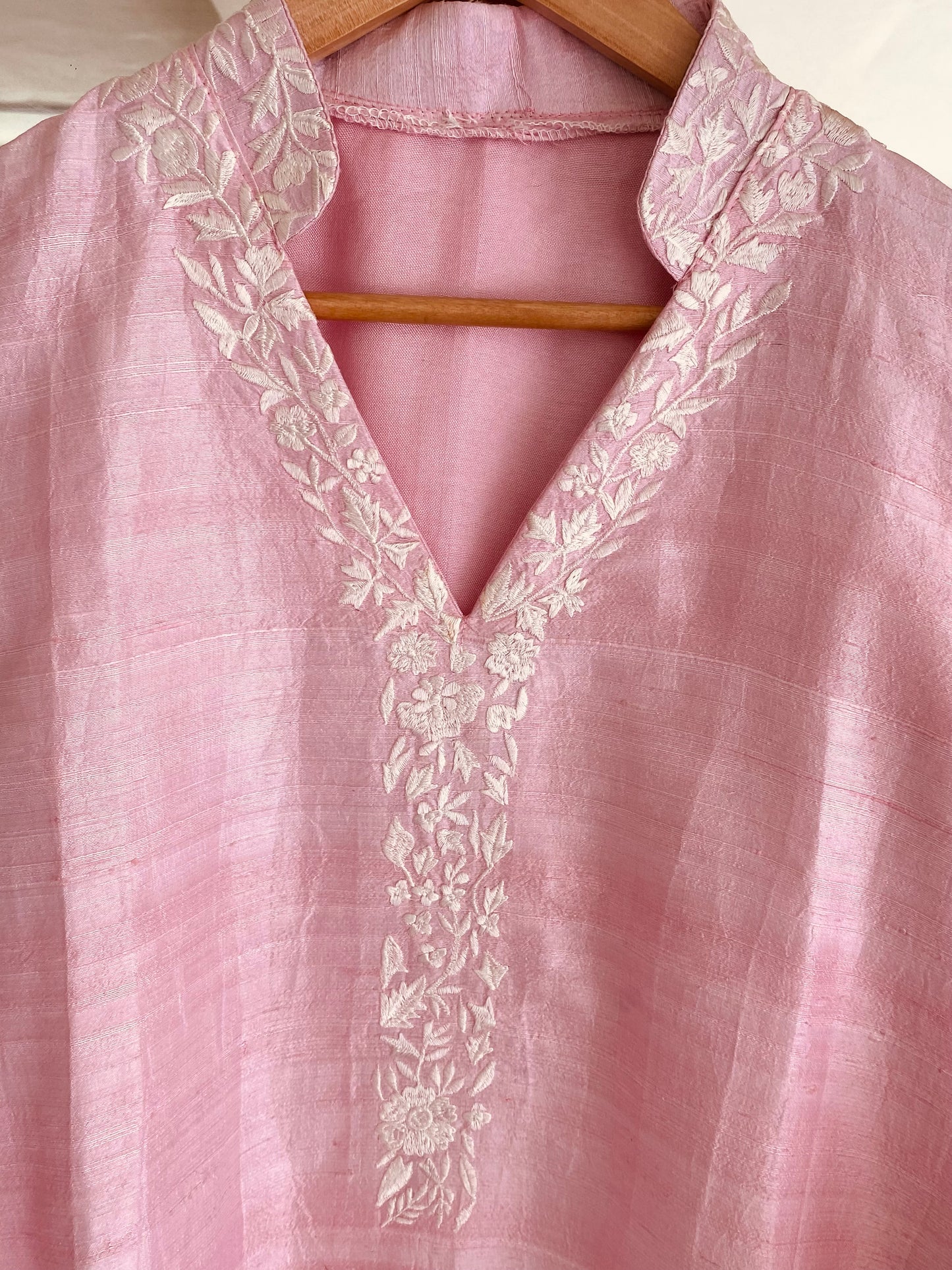 Atharva Heritage/HAND EMBROIDERED PARSI GARA PURE CHANDERI SILK 70 GRAMS Indian suit PRP001