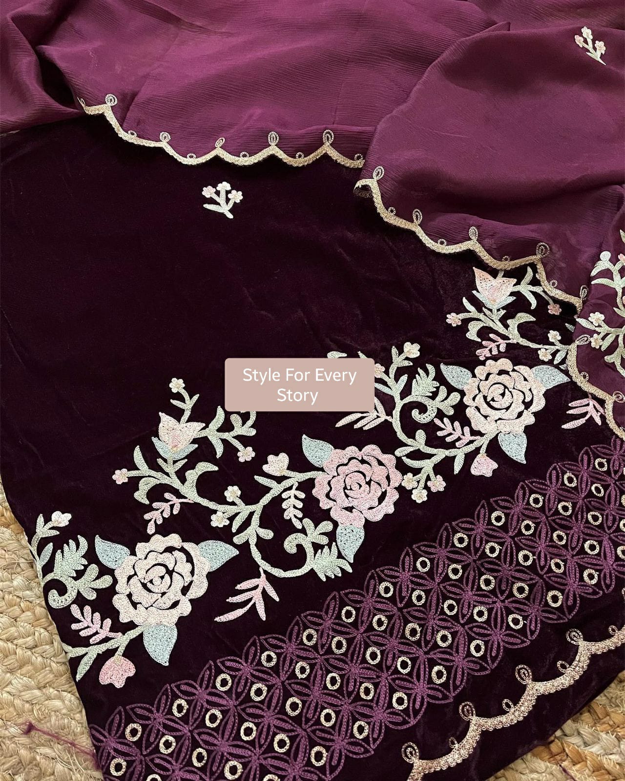 Atharva Heritage/Kashmiri Embroidered The Winter Velvet 2024 Edits VLO015
