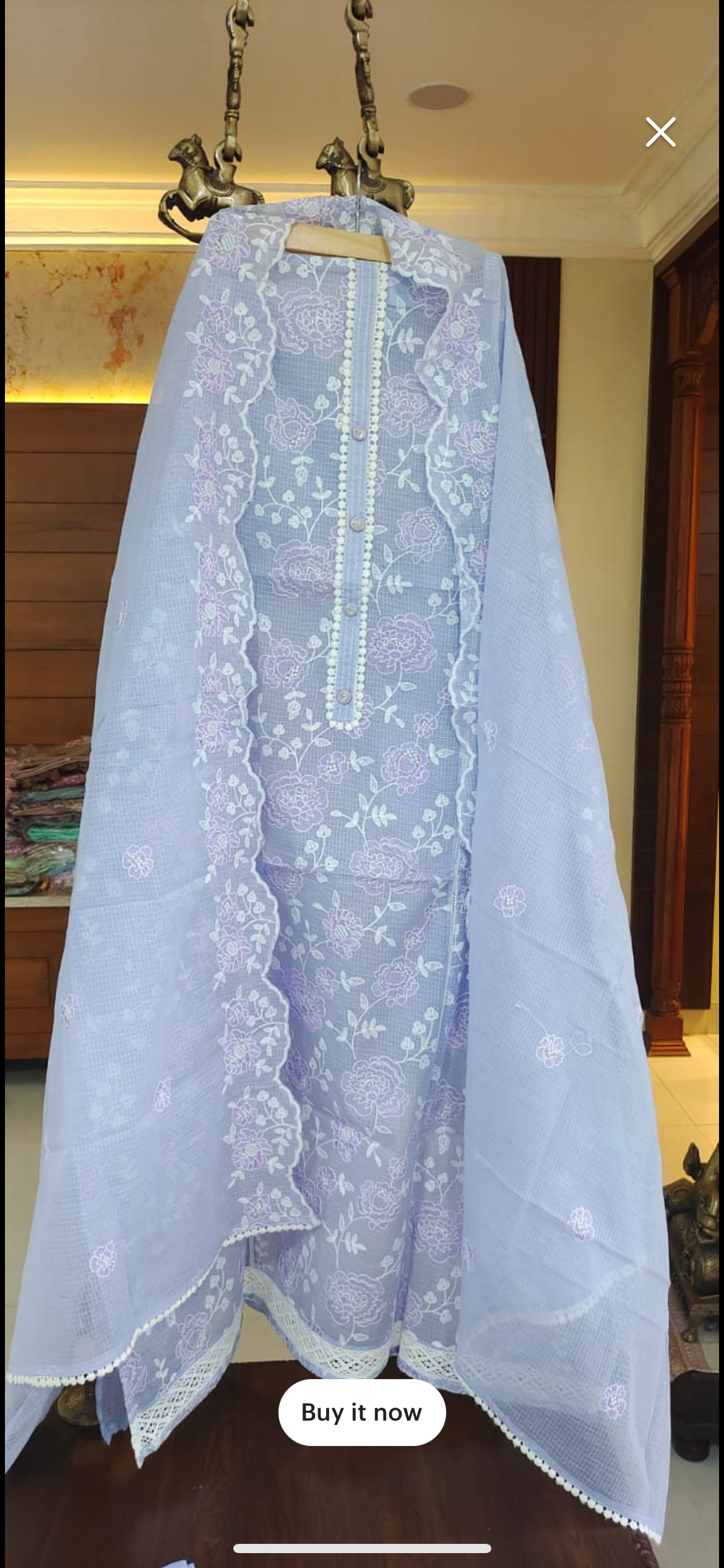 Atharva Embroidered Cotton kota Salwar Kameez/Embroidery Kota Dupatta/Cotton Embroidery Shirt /Cotton Chikankari Bottom- KK0015L Lavender