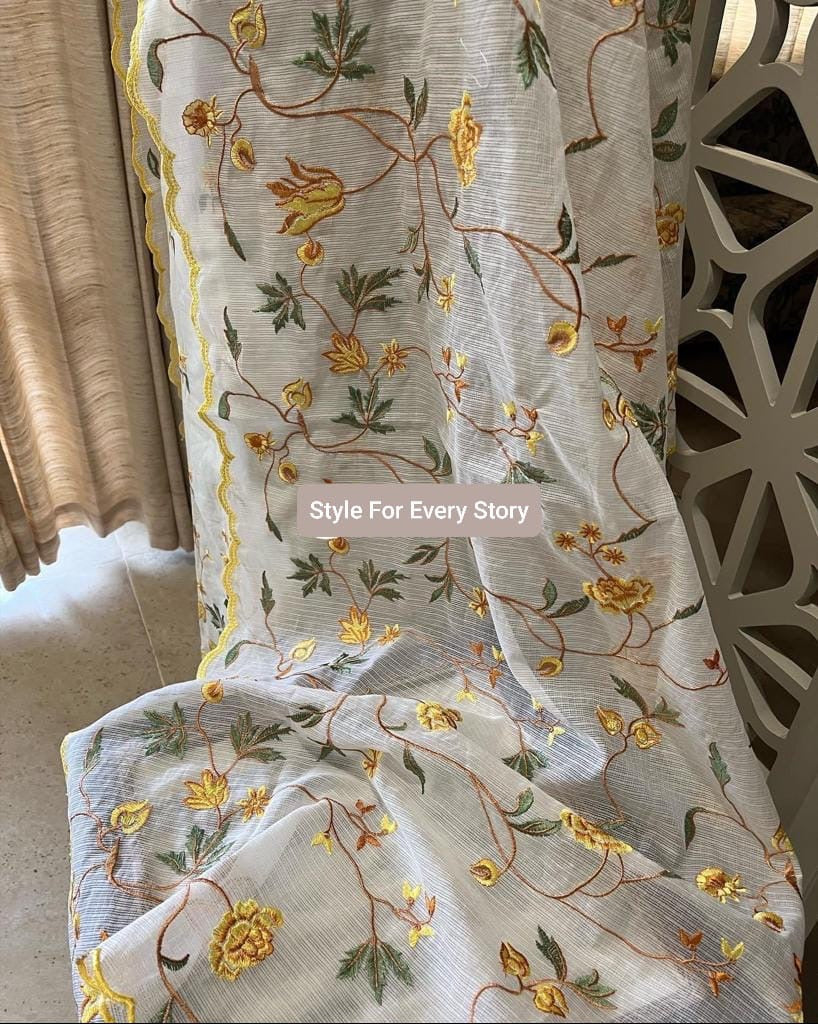 PURE CHANDER SILK PARSI GARA SUIT CH5417 Yellow