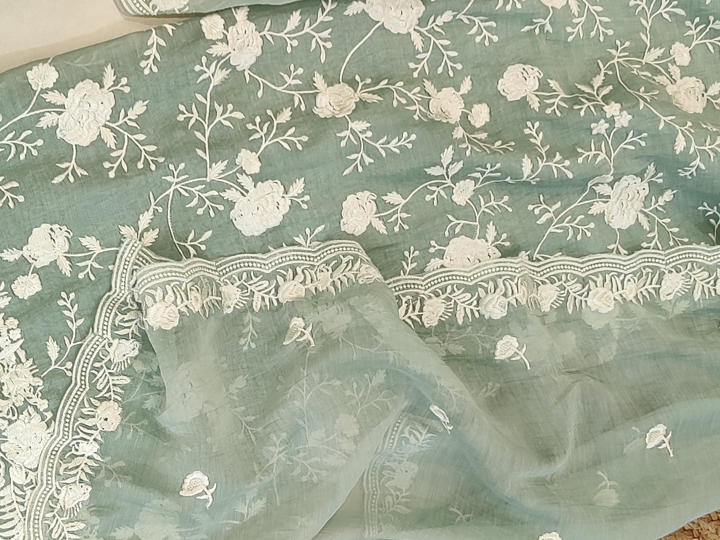 PURE MUL CHANDERI PARSI GARA SUIT MCH001P Pista