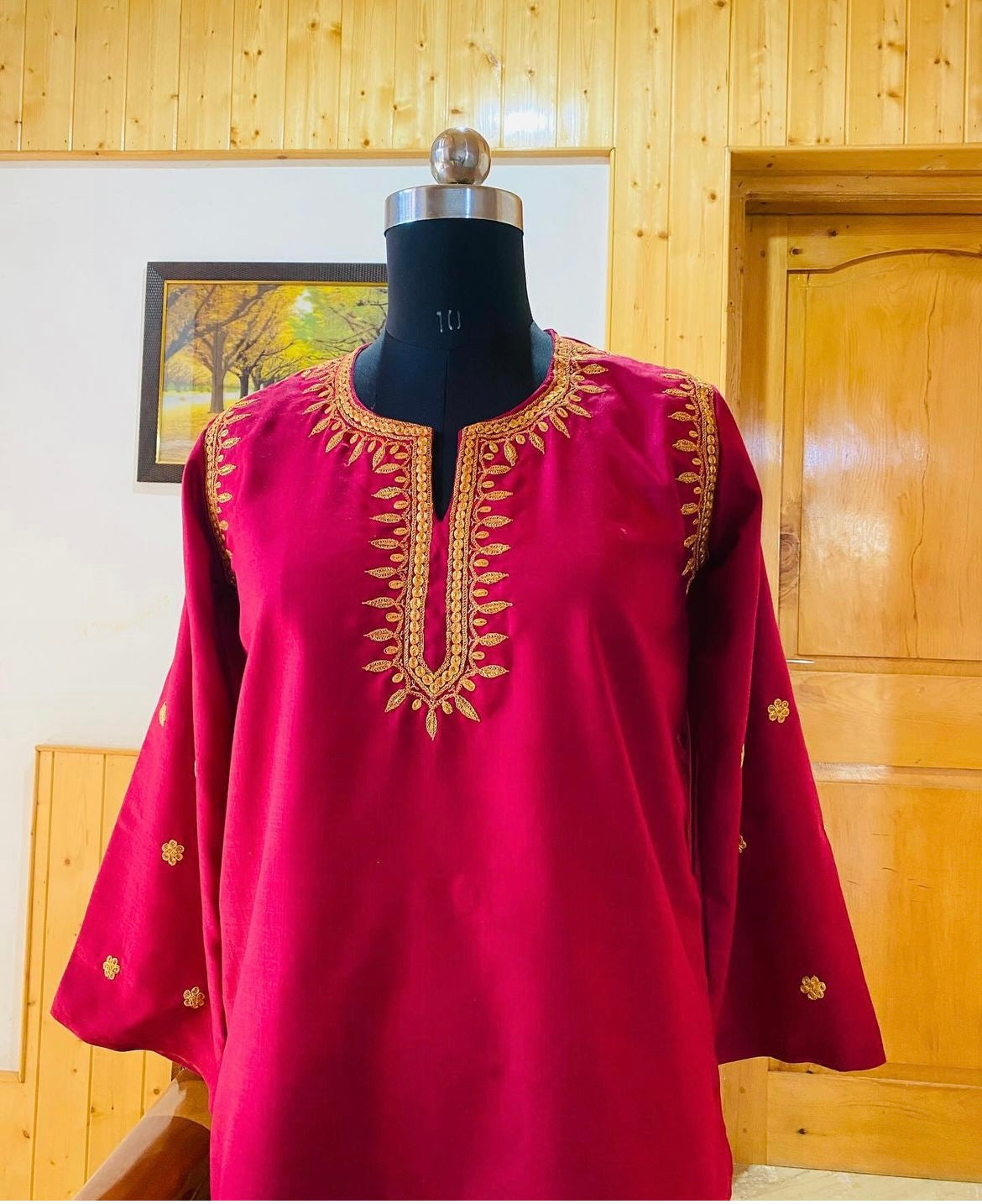 Atharva Heritage/pure Chanderi silk Pakistani with Kashmiri Embroidery Coord Set PRP005