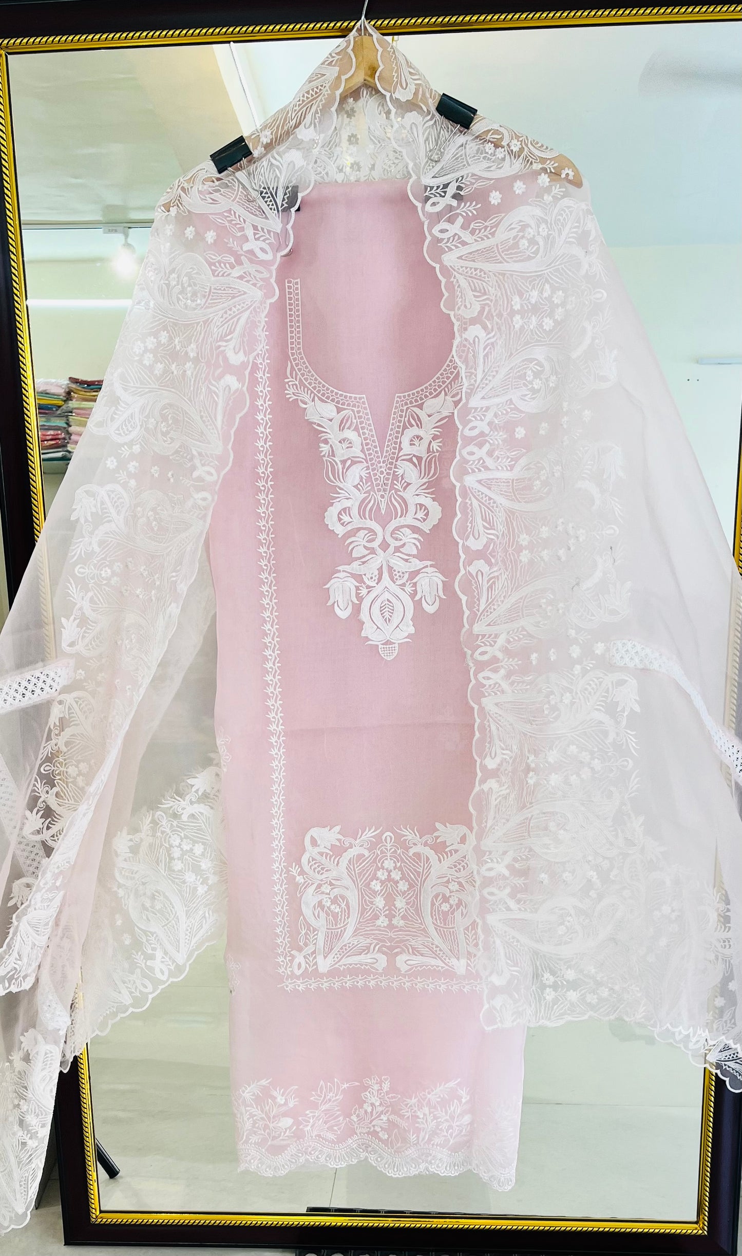 ATHARVA HERITAGE Sheer Luxury Pakistani unstitched Suit SLP001P Powder Pink