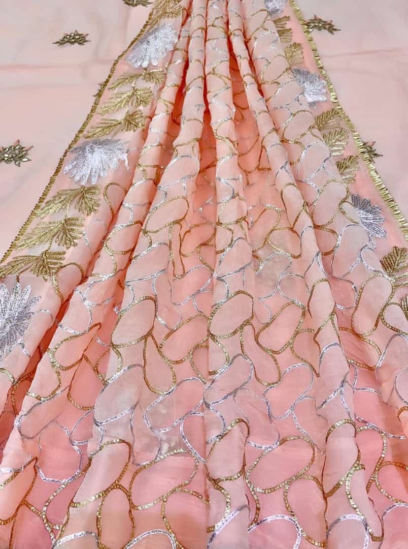 ATHARVA Hand Embroidered Salwar Kameez w/ Mint Chanderi Shirt/Gota Pati Chiffon Dupatta/Custom Stitch Unstitch/Custom Anarkali/CH18019 PINK