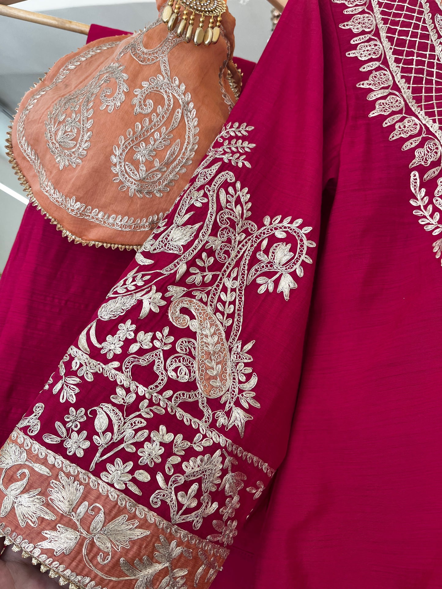 Atharva Heritage Pure Chanderi silk 80 Grams A-Line Coord Set PRP0010