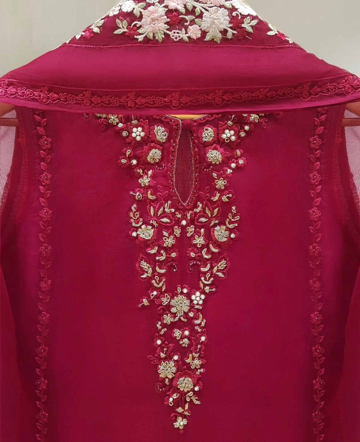 Sheer Luxury Ready to Wear Pakistani Suit SLP0015 Coral Color