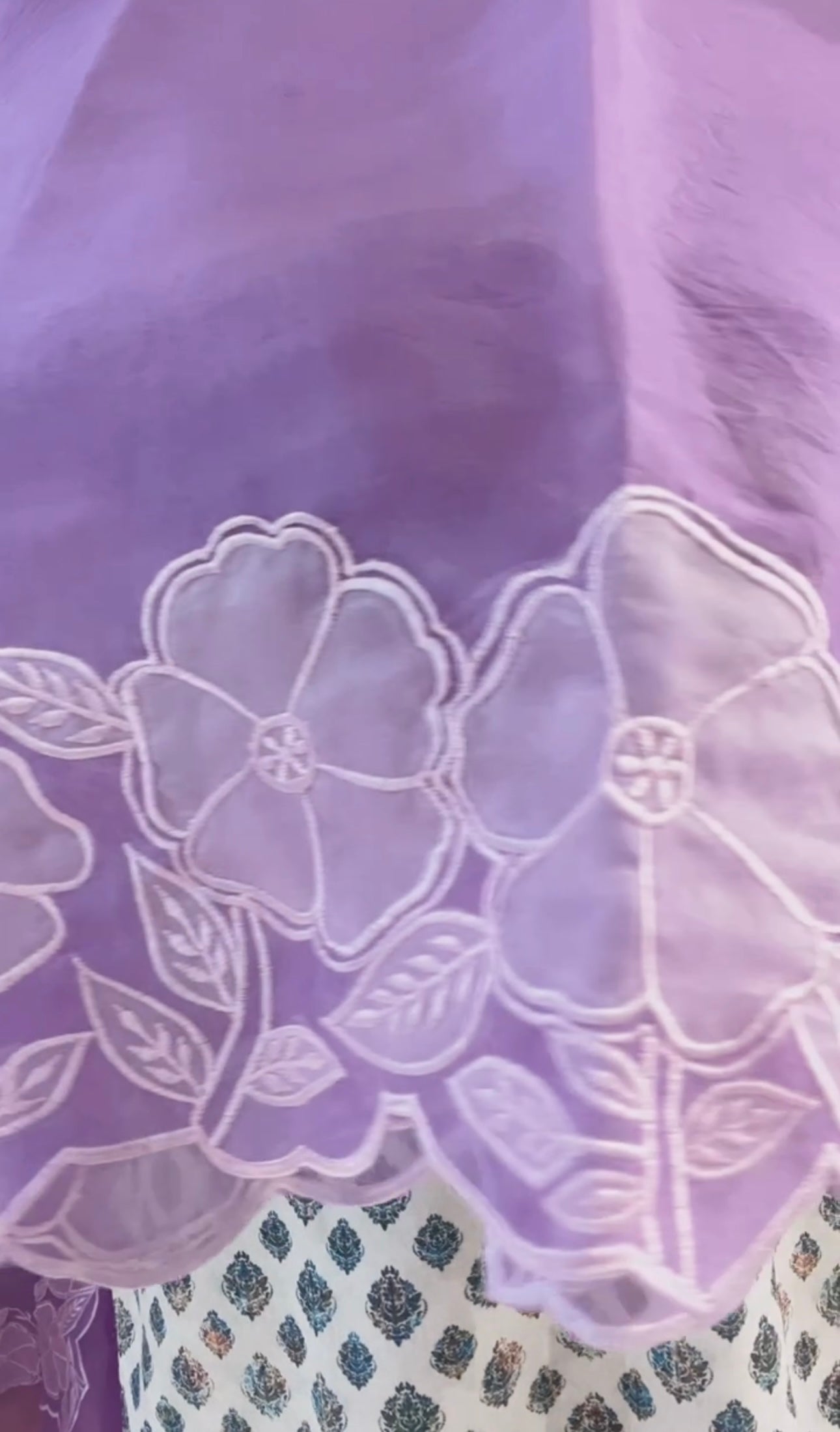 Atharva Heritage SHEER LUXURY PURE SILK ORGANZA APPLIQUE SUIT SHEER0095